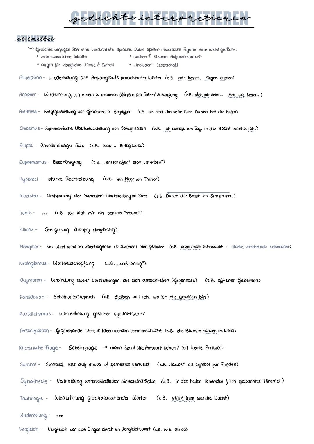 --- OCR Start ---
gedichteinterpretieren
lyrische sprecher
• Lyrische Sprecher/-in
Autor/-in
kann als "Ich" vorgestellt werden → lyrisches I