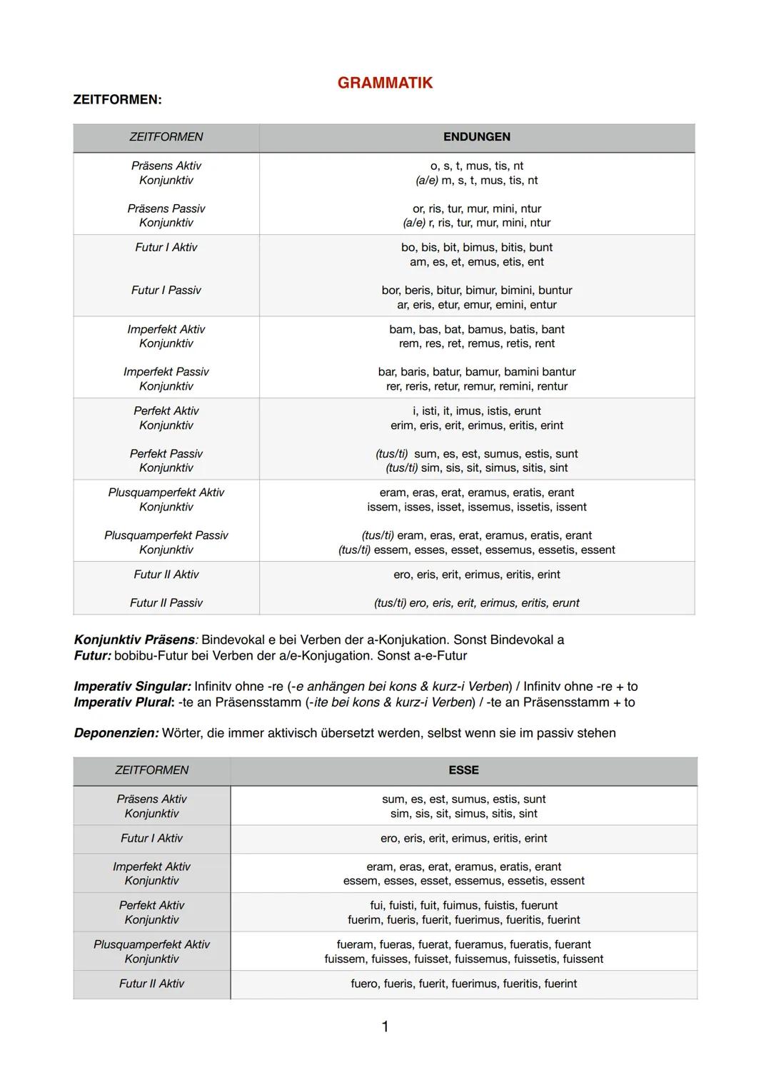 Latein Grammatik (komplett vollständig!)