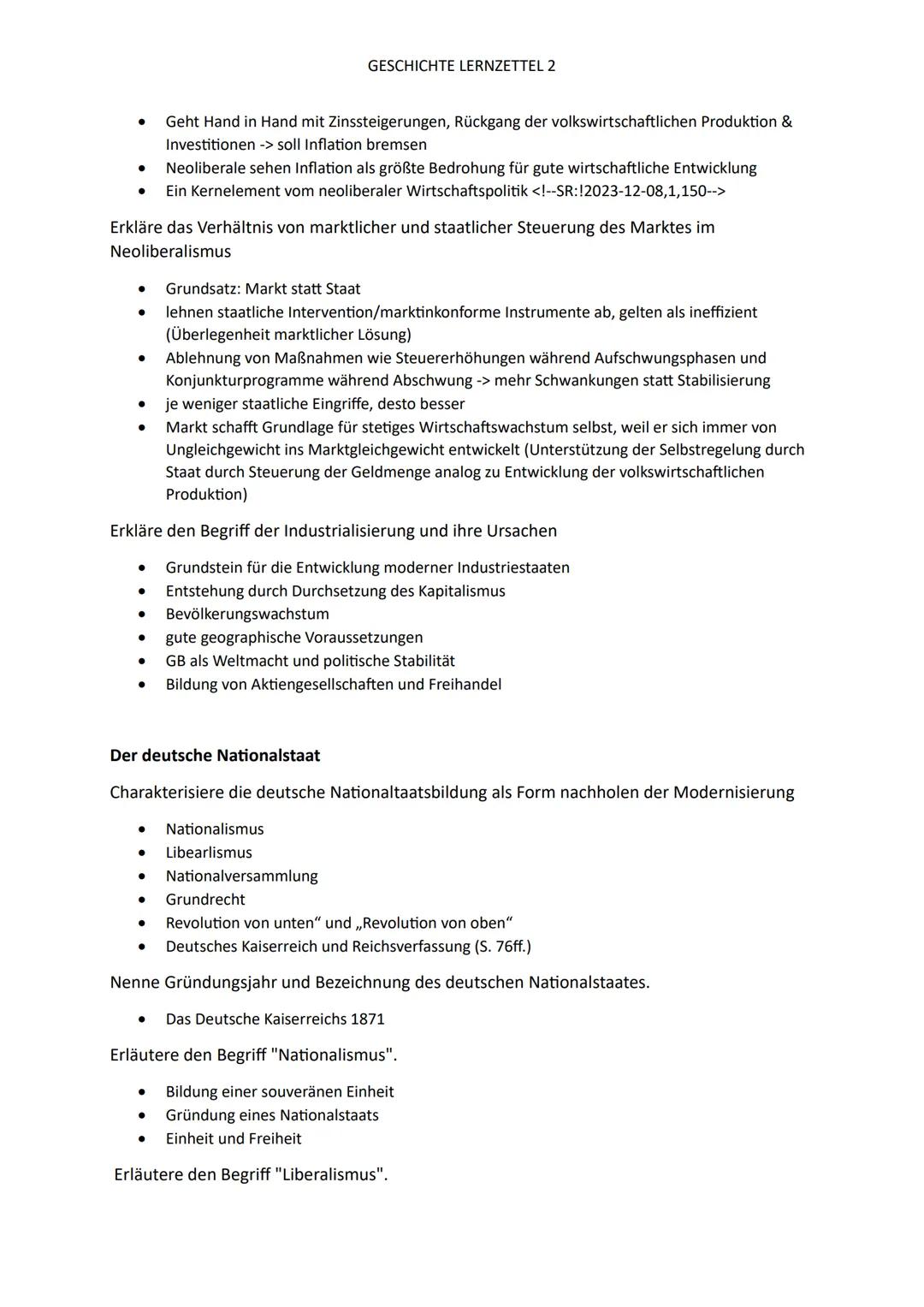 GESCHICHTE LERNZETTEL 2
Modernisierungsprozesse und Industrialisierung
Erläutere den Begriff der Modernisierung
* Positive Veränderungsproze