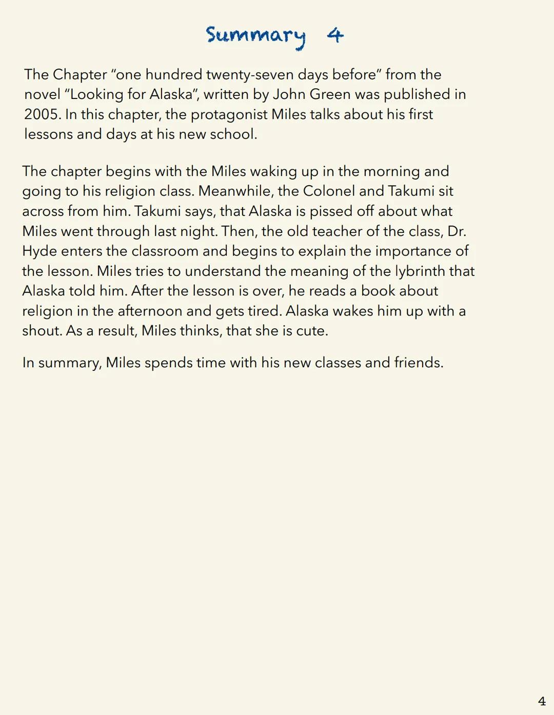 # READING JOURNAL
JOHN GREEN
Looking
for Alaska
Cornelsen
CORNELSEN
SENIOR
ENGLISH
LIBRARY TABLE OF CONTENTS
Chapter
Date
Pages
Chapter