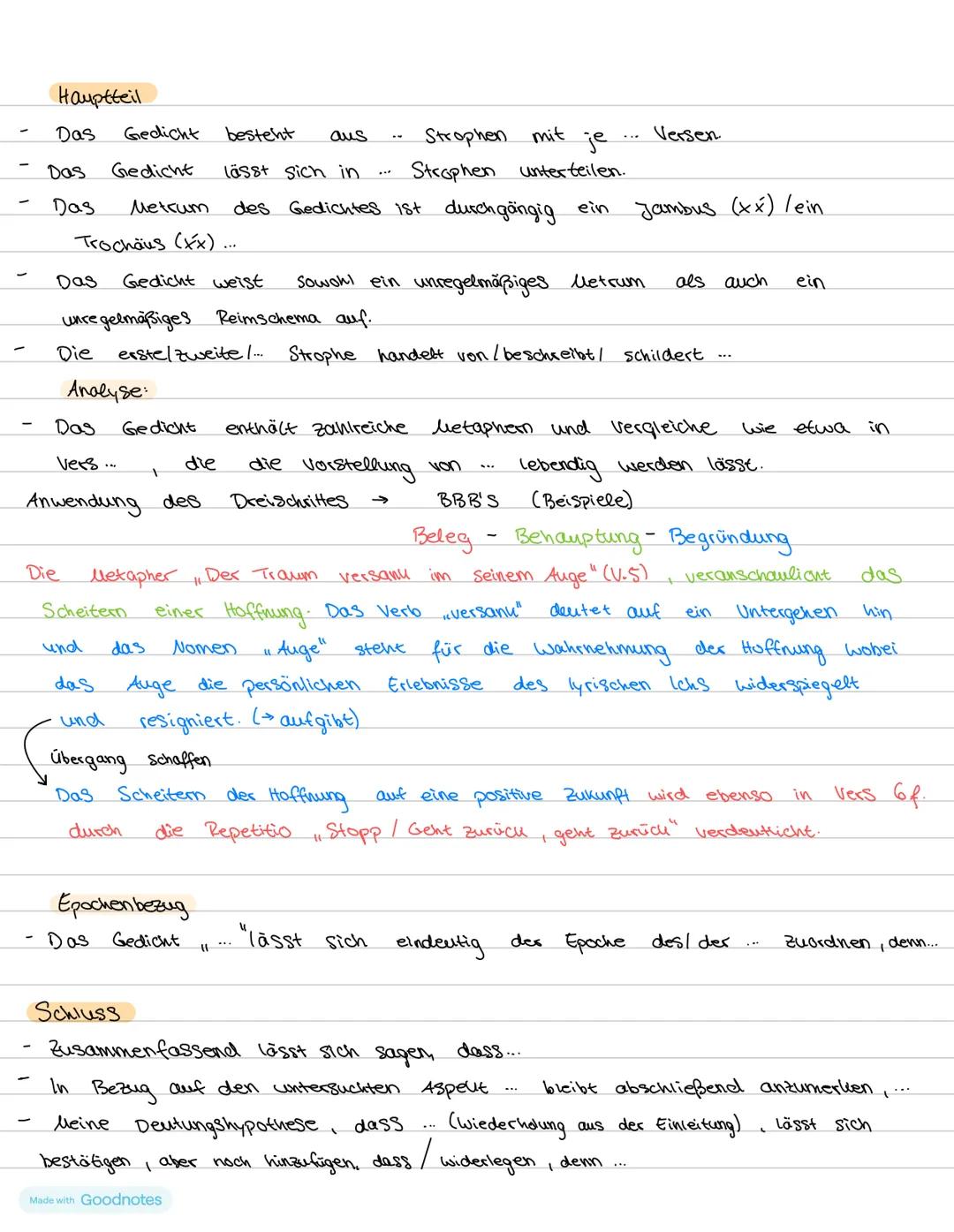 # Deutsch Klausur
Vorbereitung auf 2WE
Thema Gedichtsanalyse
Polnische Lyrik
1. Einleitung
- TATTLE-Satz (Titel, Autor, Textsorte, Them