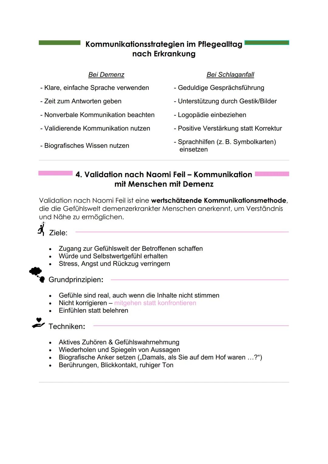 # Lernzettel: Gesprächsführung & Kommunikation in Therapie und Pflege
## 1. Gesprächsführung nach Carl Rogers
Carl Rogers entwickelte die