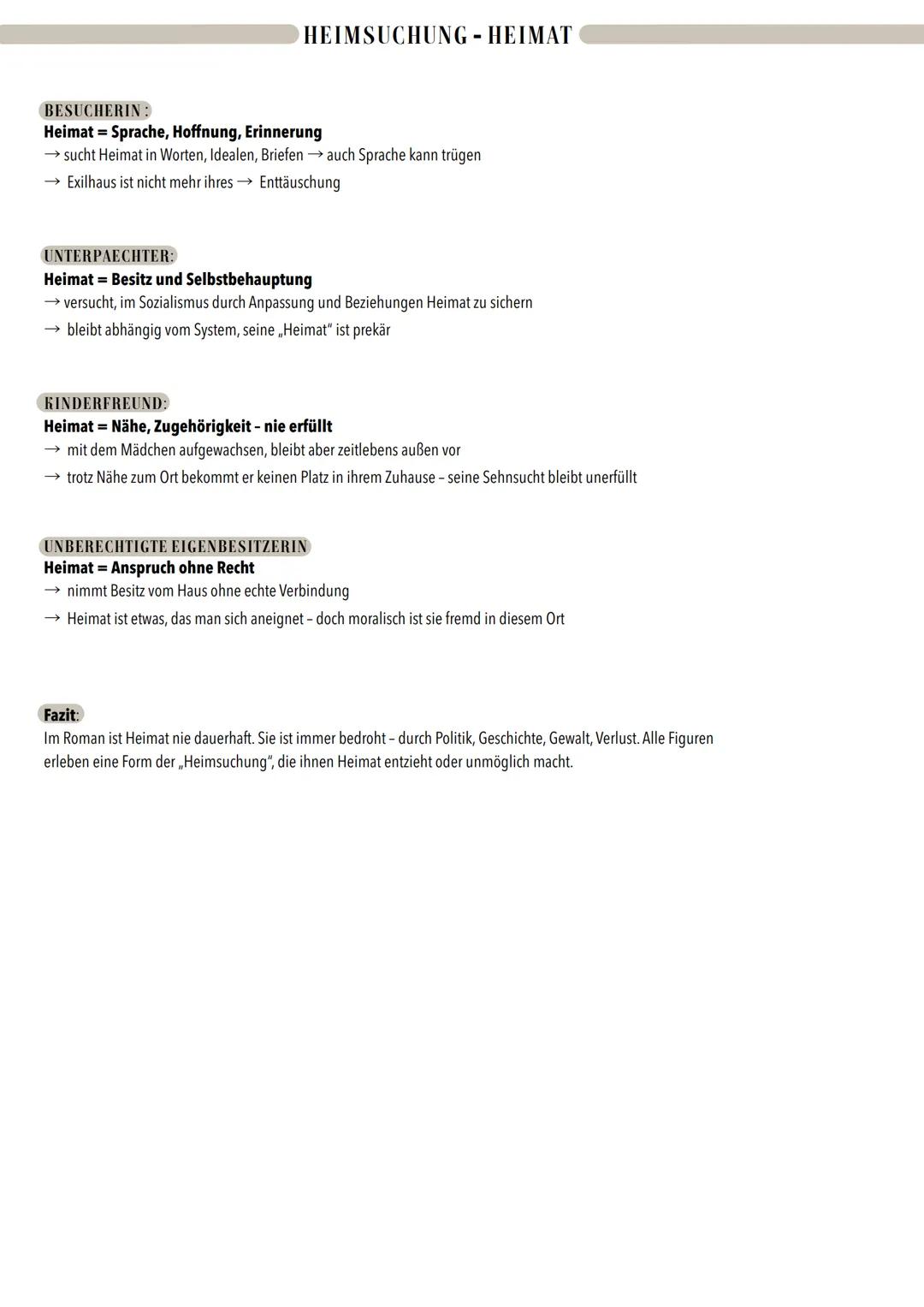 HEIMSUCHUNG-HEIMAT
GROSSBAUER:
Heimat = Macht und Tradition
→ fester sozialer Ort mit Macht über Land, Dorf, Familie
→ geprägt von Gewalt, A