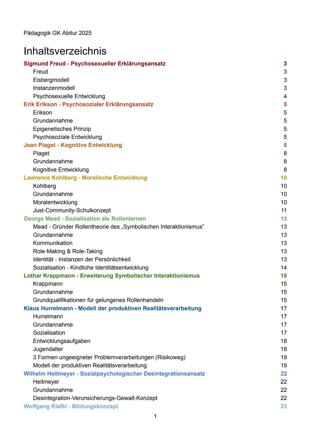 Pädagogik GK Abitur 2025
Inhaltsverzeichnis
Sigmund Freud - Psychosexueller Erklärungsansatz
Freud
Eisbergmodell
Instanzenmodell
Psychosexue