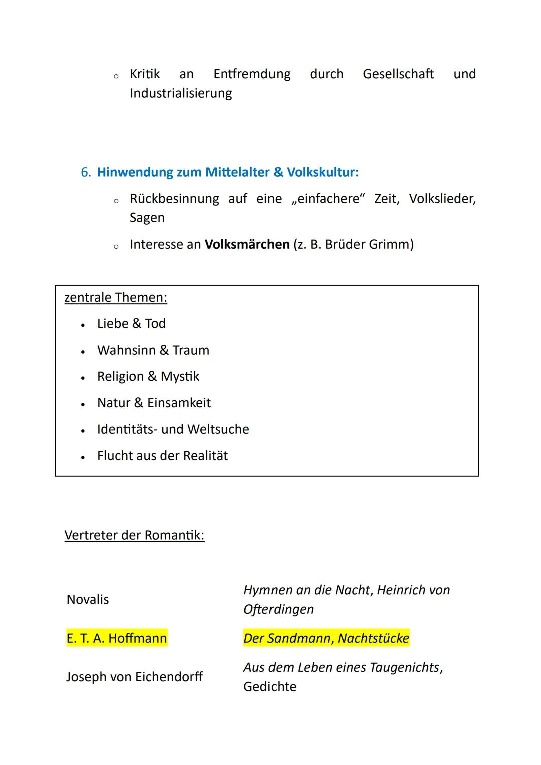 DEUTSCH-GK LERNZETTEL ABITUR 2025
Romantische Lyrik (Q1.1)
- ca. 1795-1840
- Ablehnung der gesell. Normen & das alltägliche Leben
- Reaktion
