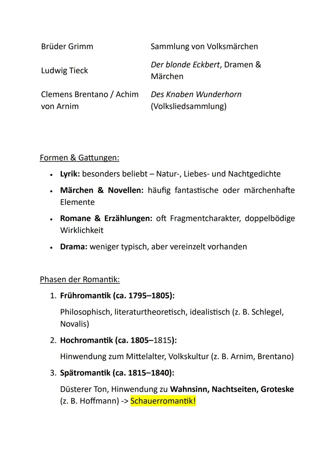 DEUTSCH-GK LERNZETTEL ABITUR 2025
Romantische Lyrik (Q1.1)
- ca. 1795-1840
- Ablehnung der gesell. Normen & das alltägliche Leben
- Reaktion
