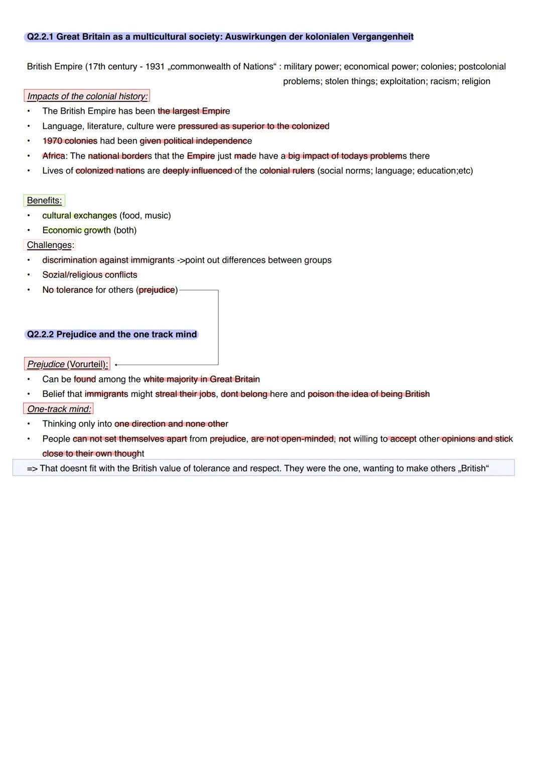 Englisch Überblick
Q1.1.1 Development and principles of American democracy and the Constitution
1. Principles of American Democracy:
-Popula