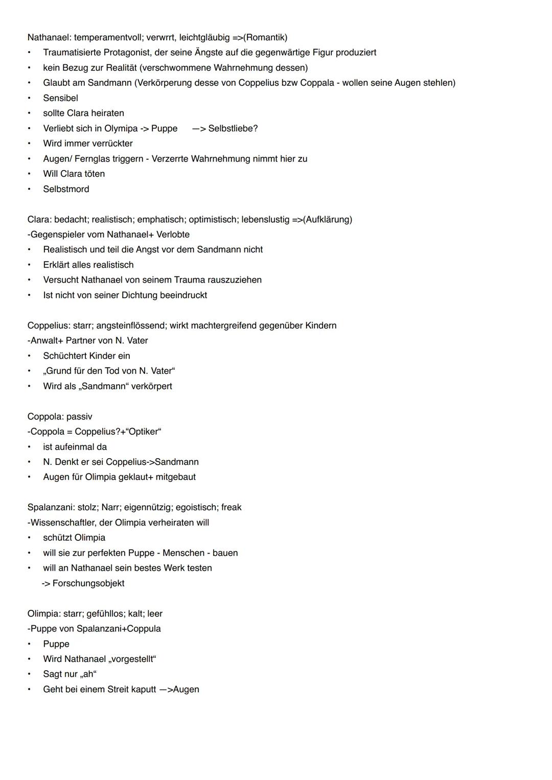 Der Sandmann
Autor:
Textsorte:
Erscheinungsjahr:
Epoche:
Hauptfiguren:
E.T.A Hoffmann
Erzählung
1816
Romantik
Nathanael, Clara, Olimpia, San