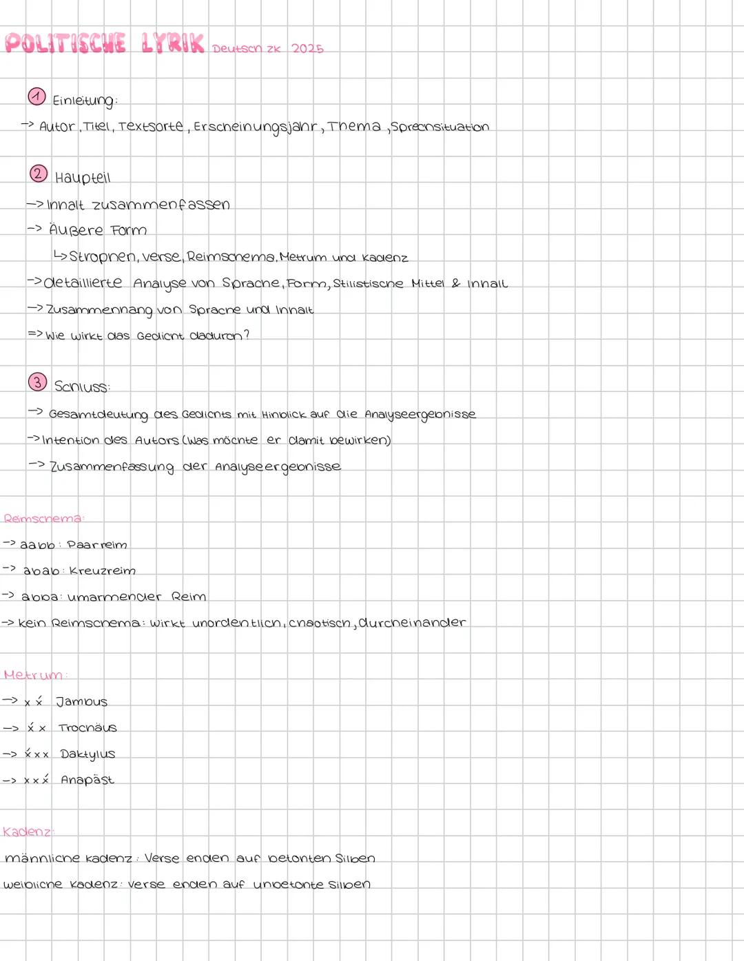 Deutsch ZK: politische Lyrik