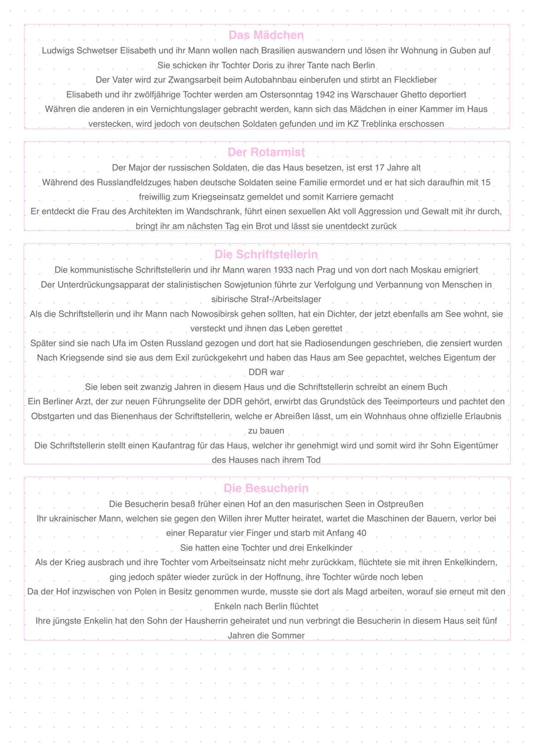 --- OCR Start ---
Heimsuchung
Jenny Erpenbeck
2008
Aufbau des Romans
Prolog: Entstehung der märkischen Landschaft vor mehr als 24000 Jahren