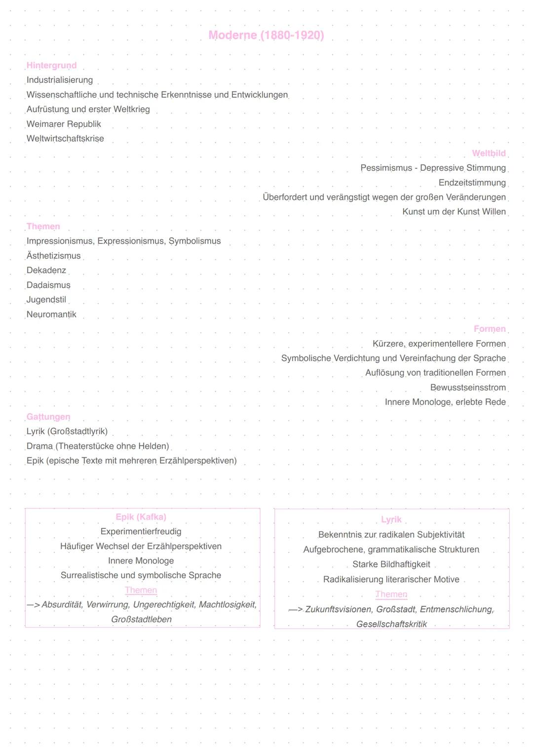 ## Expressionismus
### Epochenumbruch 19./20. Jahrhundert
### Zentrale Themen
- -> Ich-Verlust
- -> Ästhetik des Hässlichen
- -> Krieg und T