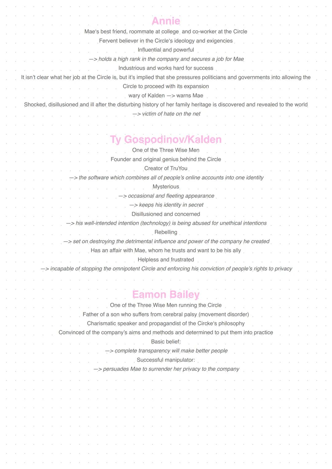 Key facts about "The Circle"
2013
Dave Eggers
Genre
Dystopian novel, science fiction
Setting
San Francisco, California
Time
Not-too-distant