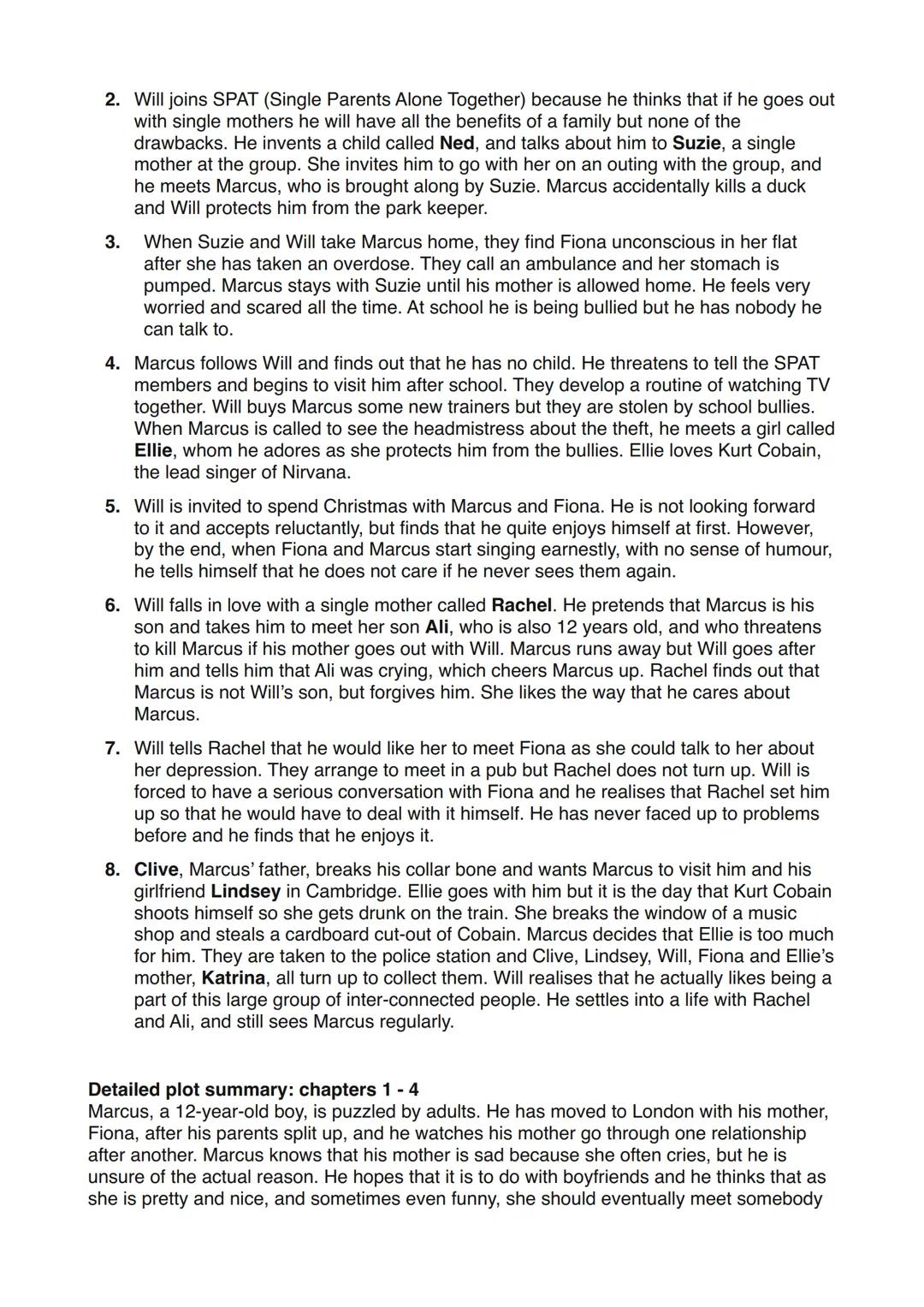 Charaktere /Summary
set in London 1993
told from a perspectives
4) Marcus
12-year-old boy
considered uncool by the other kids
lives with his