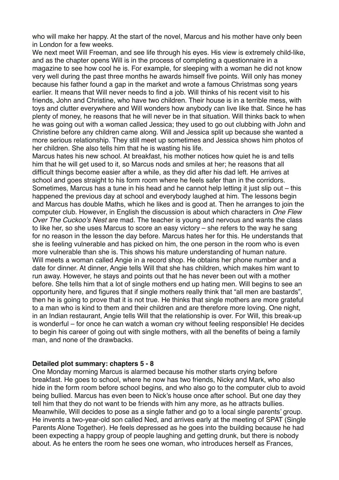 Charaktere /Summary
set in London 1993
told from a perspectives
4) Marcus
12-year-old boy
considered uncool by the other kids
lives with his