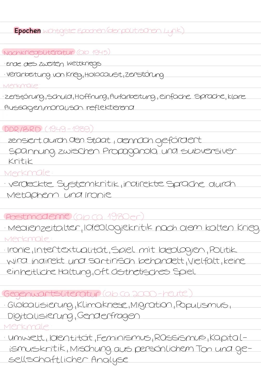 ZK Deutsch
Aufbau
Einleitung
- TATTE → Titel, Autor, Textsorte, Thema, Erscheinungsjahr
- Historischer Hintergrund (Epoche)
- kurze Infos zu