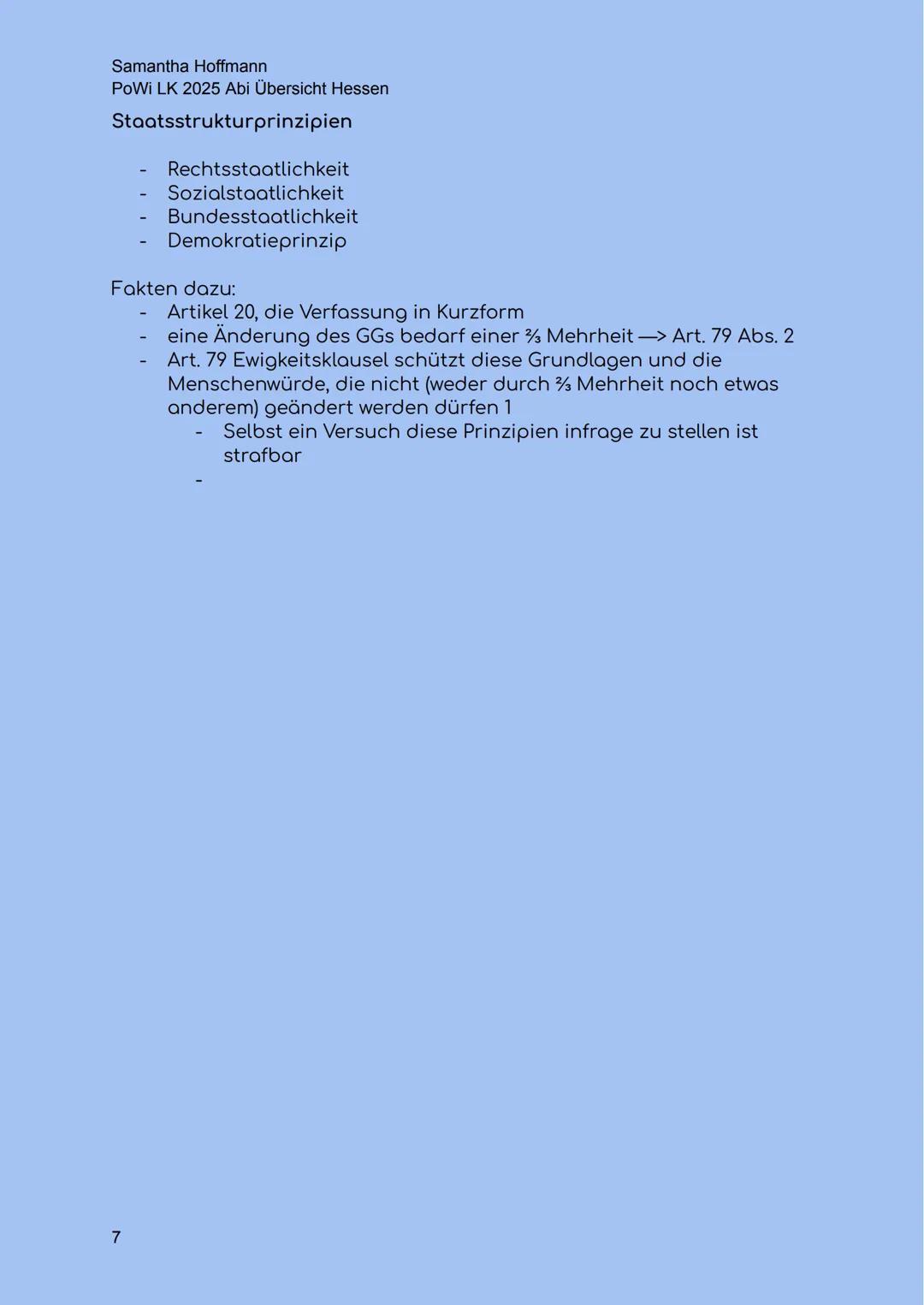 Samantha Hoffmann
PoWi LK 2025 Abi Übersicht Hessen
Abi Übersicht Hessen 2025
LA Erlass:
Q1
Q1.1 Verfassung und Verfassungswirklichkeit: Rec