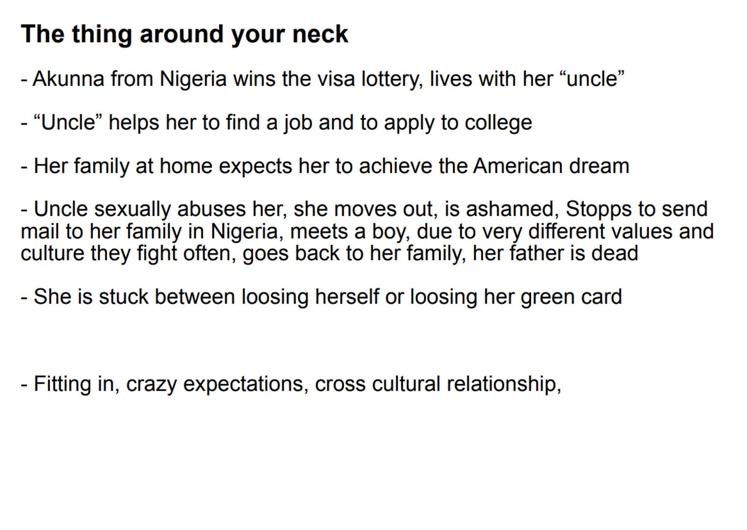 The Embassy of Cambodia
- Main Charakter: Fatou
- Ivory Coast (Afrika) => Willesden, London (GB)
- Works as a unpaid house keeper (modern da