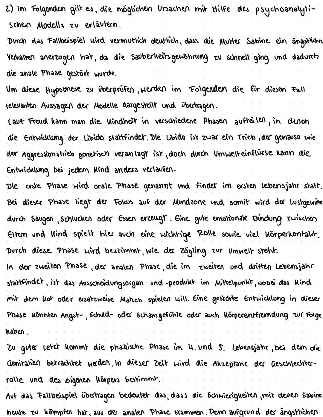 Pa-Lk Q 1/12.1
Klausur Nr. 1
16.11.2011
Entwicklung aus Sicht von S. Freud und E. Erikson
BUE
VVA/
Der Fall Sabine
Sabine war, als ich sie k