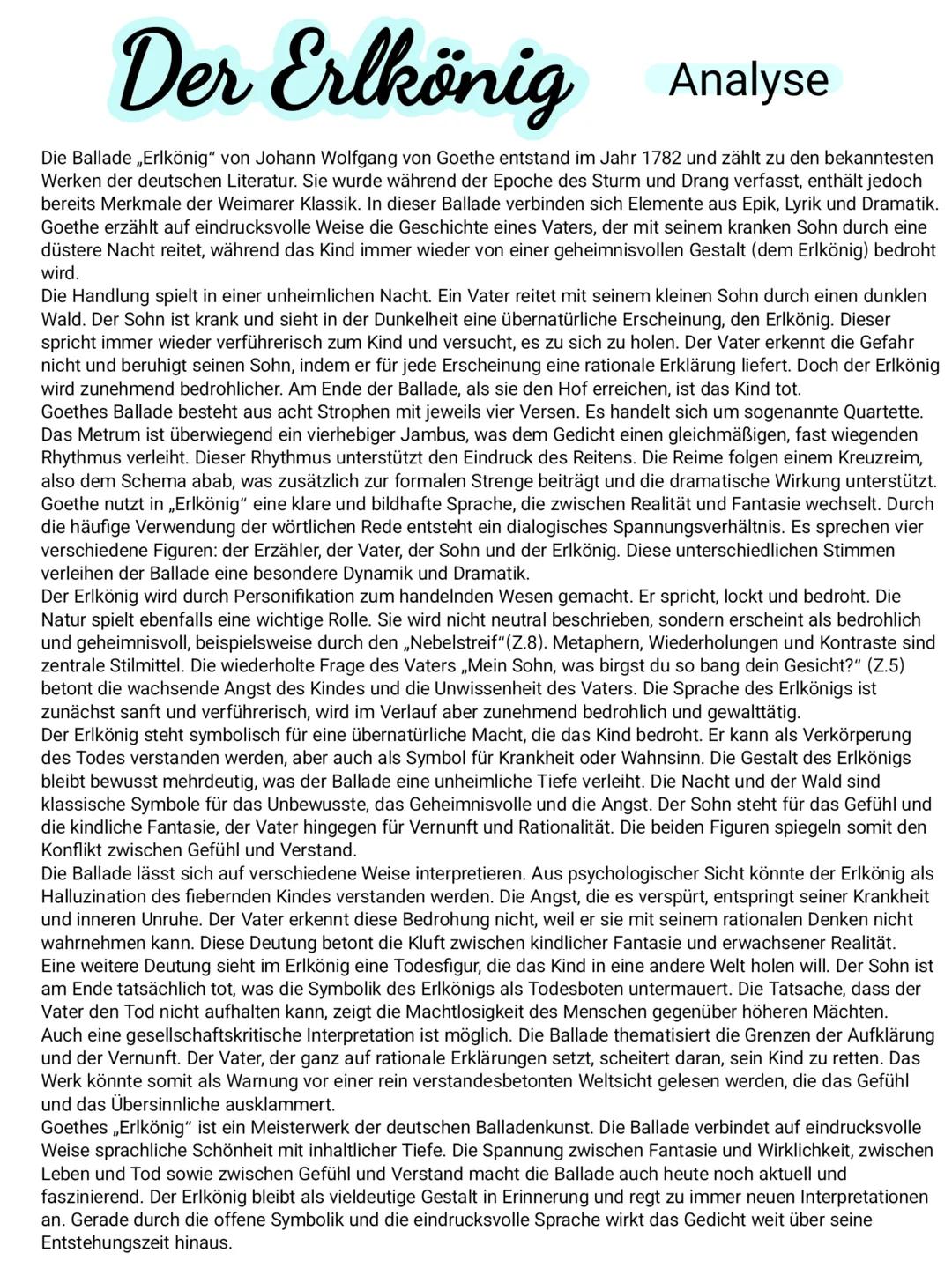 Der Erlkönig Johan Wolfgang von Goe
Wer reitet so spät durch Nacht und Wind? Rhetorische Frage
Es ist der Vater mit seinem Kind;
Anapher Er