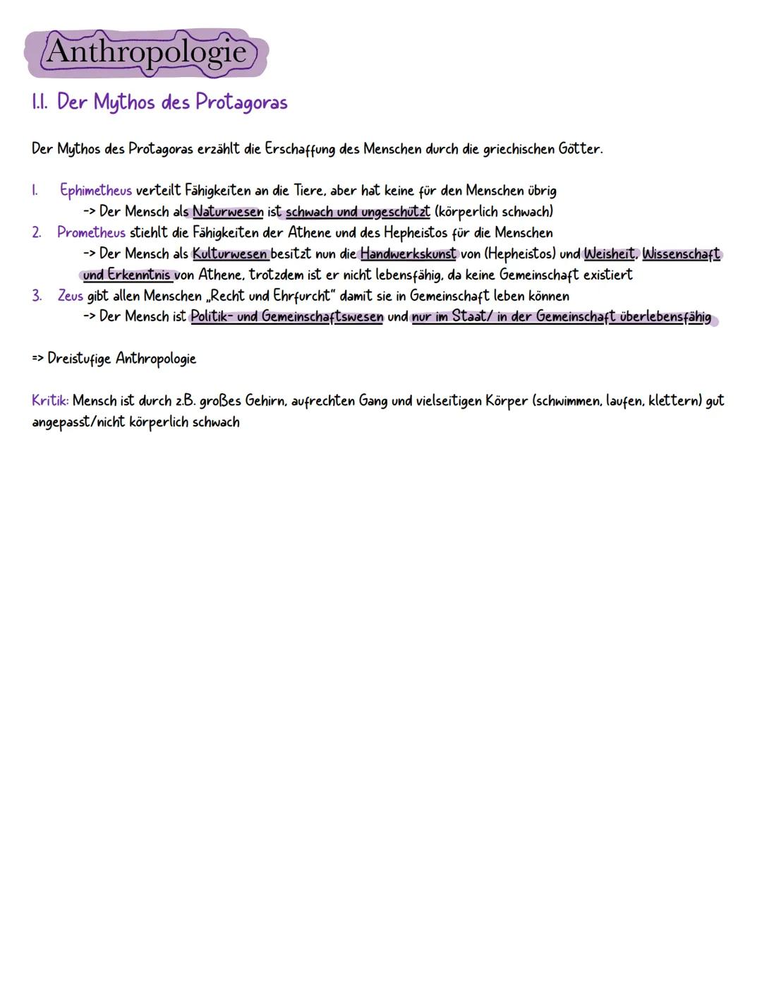 Philosophie Anthropologie Q1/Q2 Abi Zusammenfassung