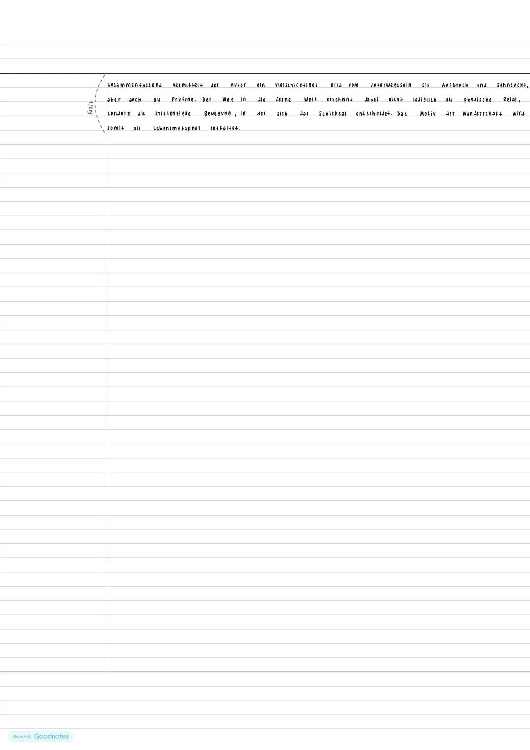 Made with Goodnotes
Inhaltsangabe
Joseph von Eichendorff
Die zwei Gesellen (1818)
Es zogen zwei rúst'ge Gesellen a
zum erstenmal von Haus,
s