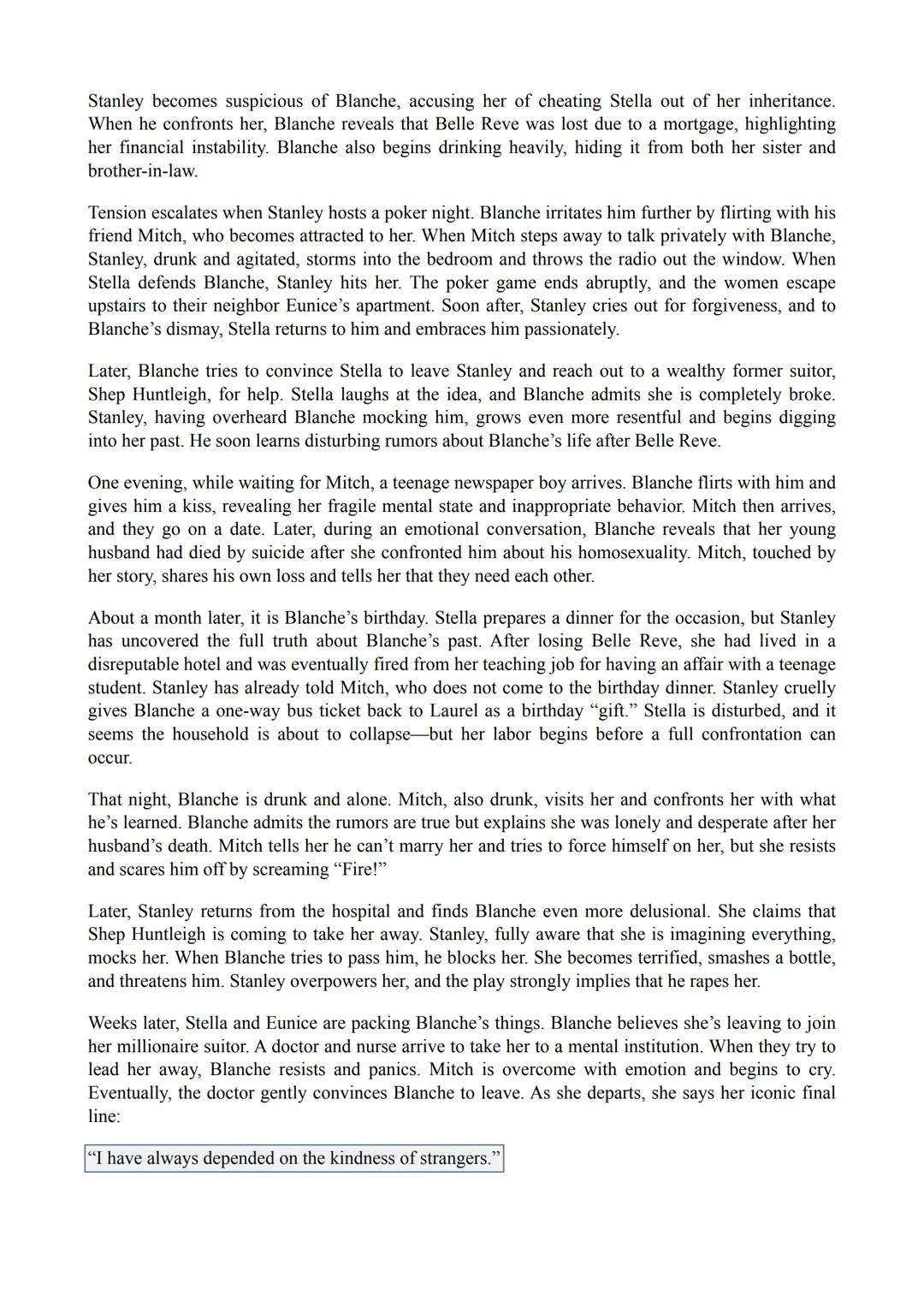 A Streetcar named desire
A streetcar named desire is a play written by Tennessee Williams and first performed on Broadway
on December 3, 194