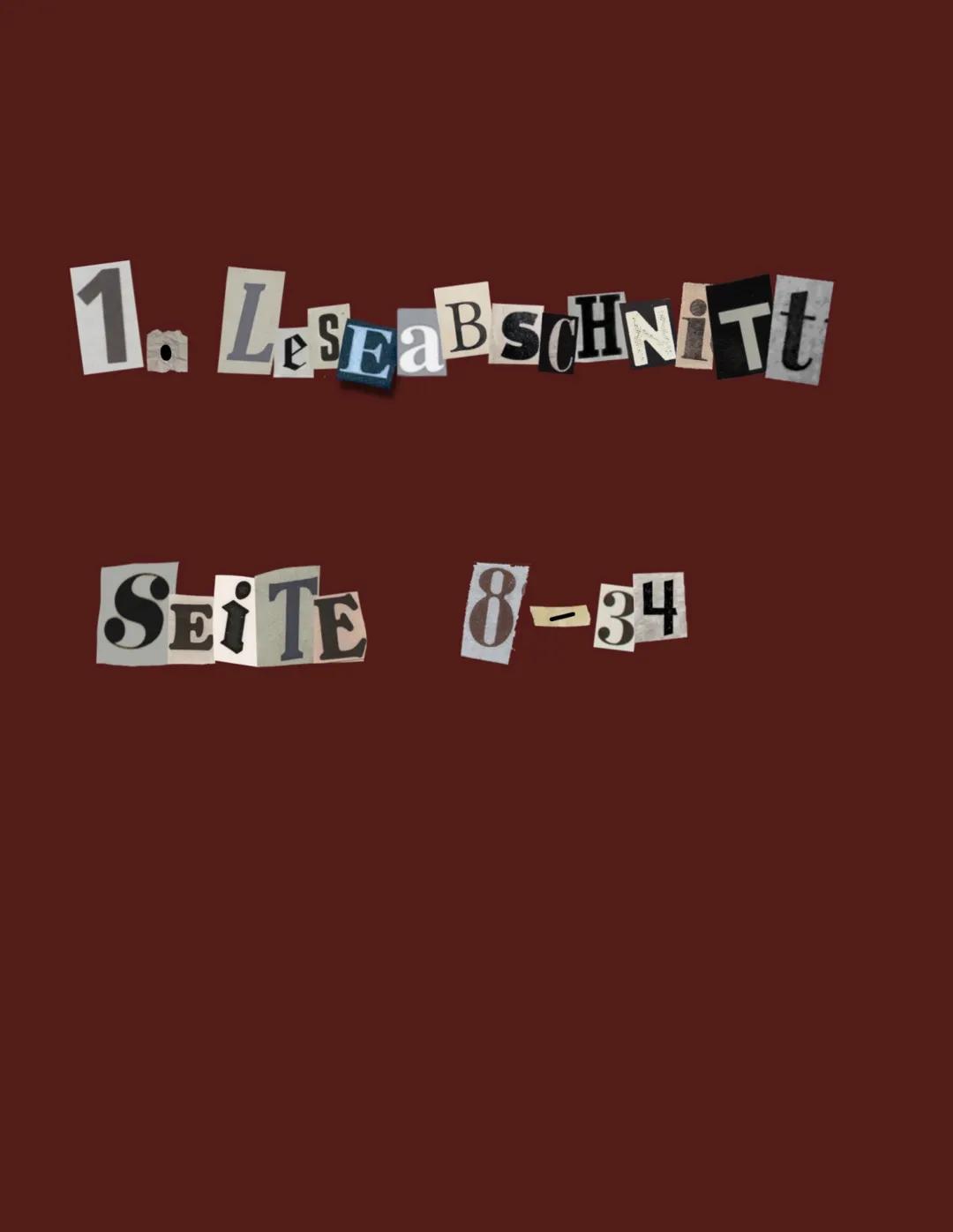 Lea-Lina Oppermann
was wir dachten,
was wir taten 1. Lese Abschnitt
Seite 8-34 Leseimpression
kurze Zusammenfassung: -Klasse schreibt eine