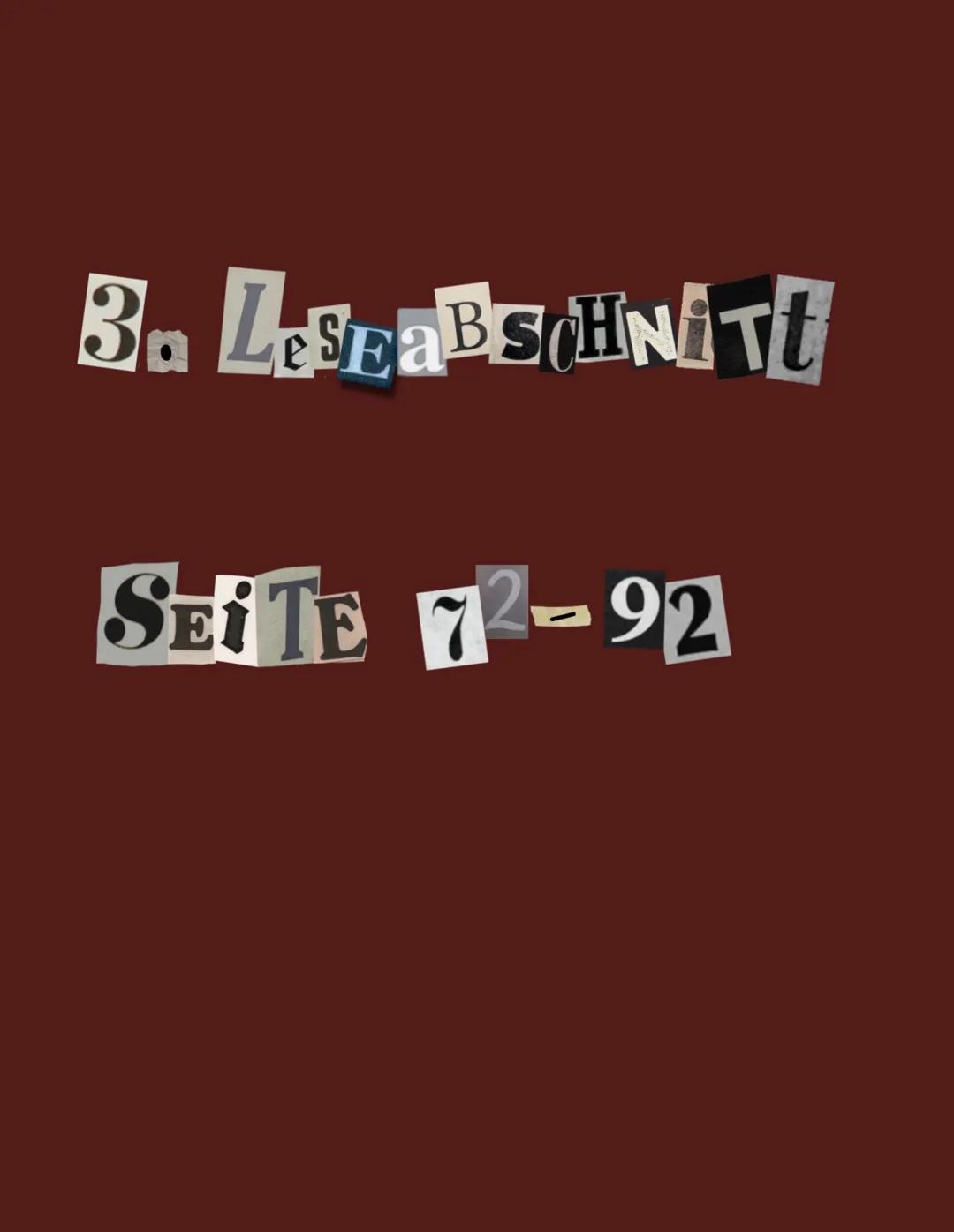 Lea-Lina Oppermann
was wir dachten,
was wir taten 1. Lese Abschnitt
Seite 8-34 Leseimpression
kurze Zusammenfassung: -Klasse schreibt eine