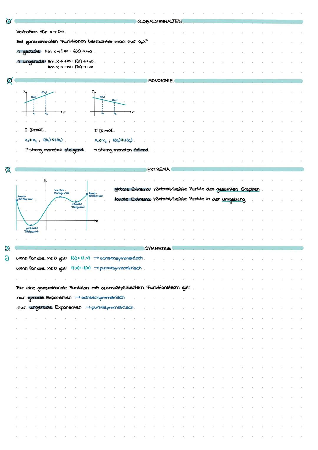 --- OCR Start ---
Funktionen
POTENZFUNKTIONEN
Gleichung: f(x)=x^
Graph:
gerader
ungerade
positiv
D=IR
W=IR≥0
D=IR
W=IR
D=IR
negativ
W=IR≤0
D