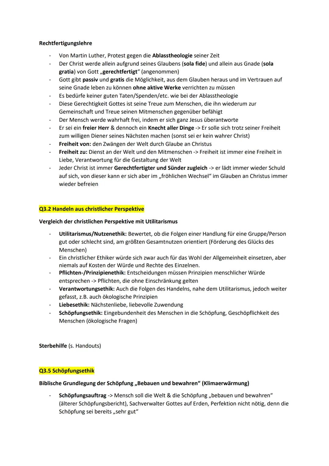 # Evangelische Religion – Anthropologie & Ethik (Q3)
## Q3.1 Christliche Menschenbilder
### Biblische Begründung der Würde des Menschen
-