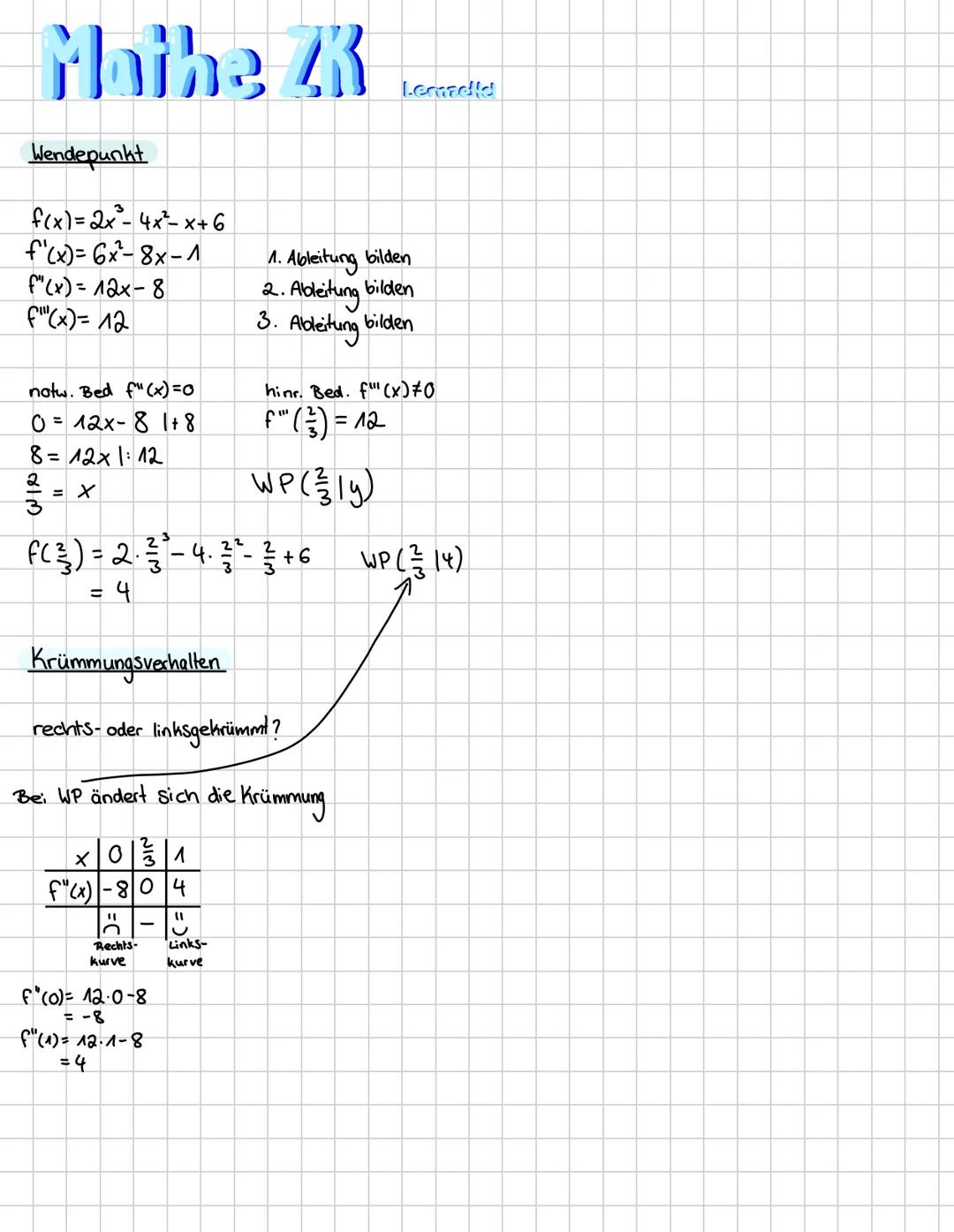 Mathe ZK
Funktionen und Analysis
Funktionen:
Potenz funktion: f(x) = ax^
$x^2$; $x^4$; $x^6$
←
→
$x^3$; $x^5$; $x^7$
Ganzrationale Funktione
