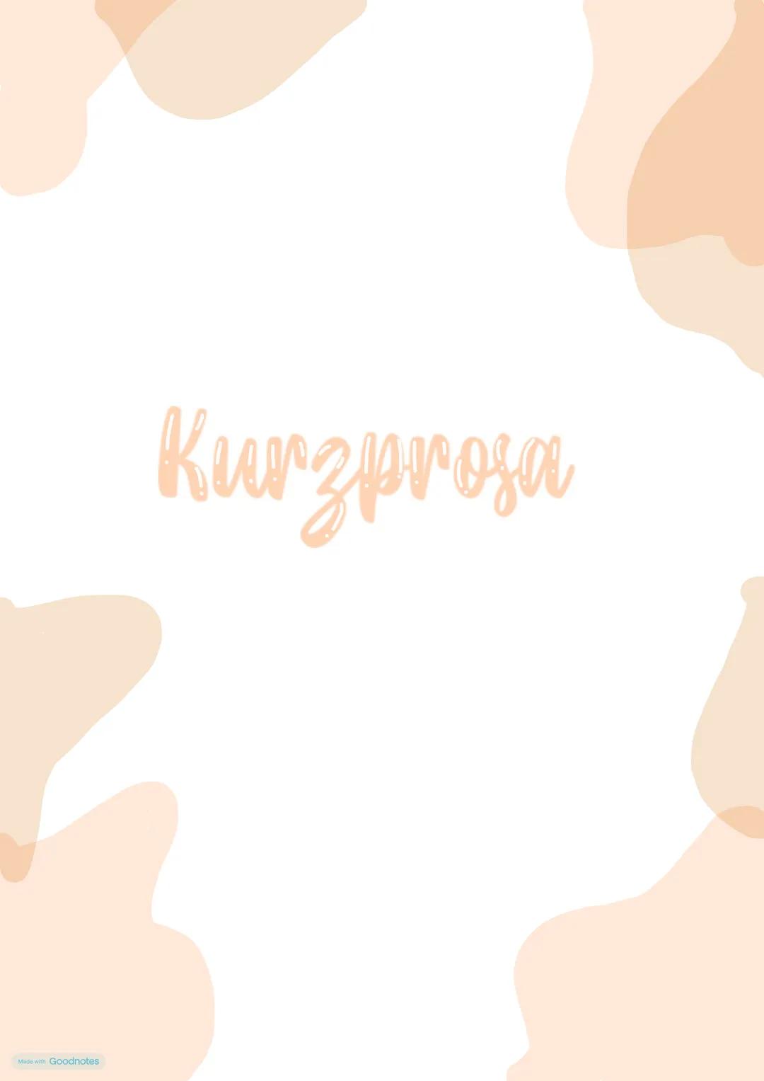 Kurzprosa KURZGESCHICHTE
Die Kurzgeschichte gehört zur Gattung der Kurzprosa, also der kurzen erzählenden Literatur. Du erkennst sie als Ers