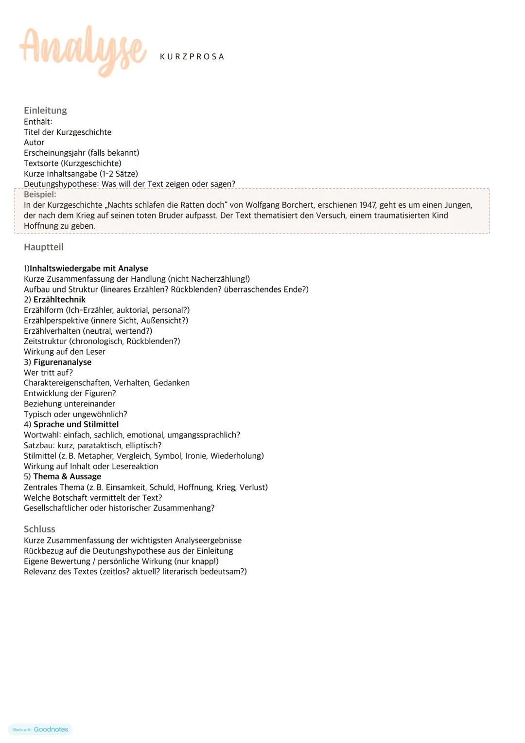 Kurzprosa KURZGESCHICHTE
Die Kurzgeschichte gehört zur Gattung der Kurzprosa, also der kurzen erzählenden Literatur. Du erkennst sie als Ers