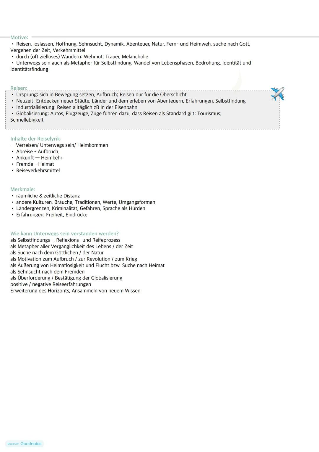 Lyrik
UNTERWEGS SEIN --- OCR Start ---
Sehnsucht,
Fernweh,
Heimweh
Unterwegss
ein, als
Entwicklung
prozess
"Sehnsucht
sland"
Italien
Zug-
&A