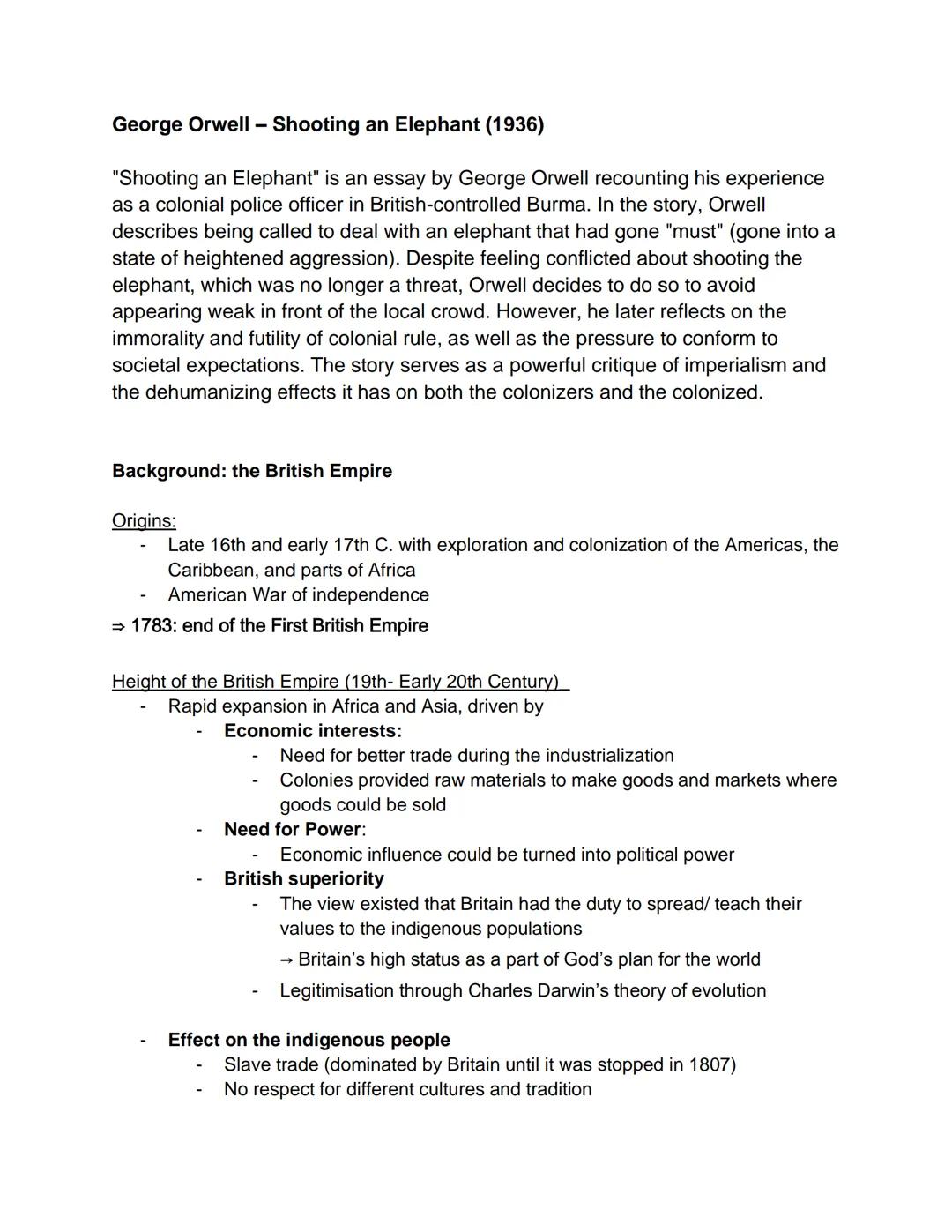 George Orwell - Shooting an Elephant (1936)
"Shooting an Elephant" is an essay by George Orwell recounting his experience
as a colonial poli