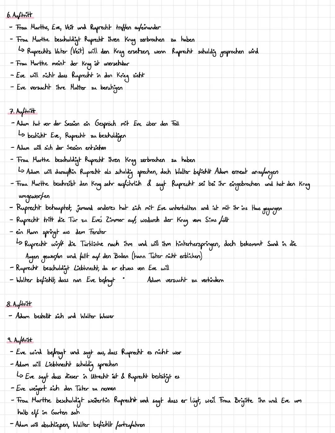 Der Zerbrochene Krug - Kapitelzusammenfassung
1. Auftritt
- Adam ist am Morgen gestürzt und verletzt sich am Fuß und bei einem weiteren Stur