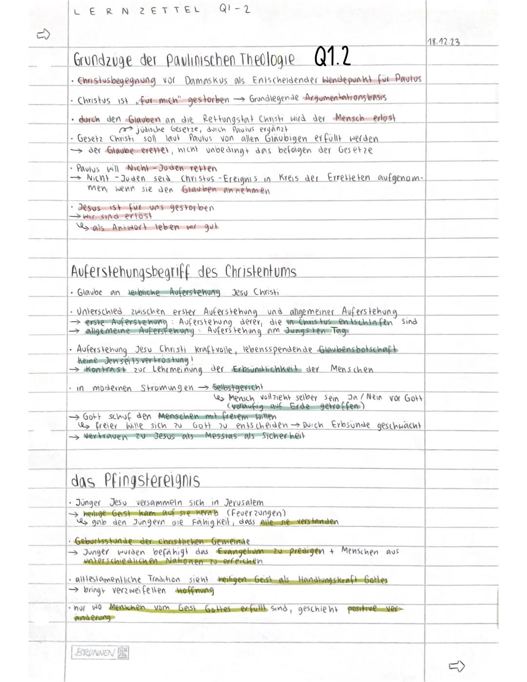 LERNZETTEL
Q1-1
06.11.23
Quellen uber Jesus
Evangelien (Markus (MK), Matthaus (MI), Lukas (Lk))
→ Evangelisten auch Synoptiker → literarisc
