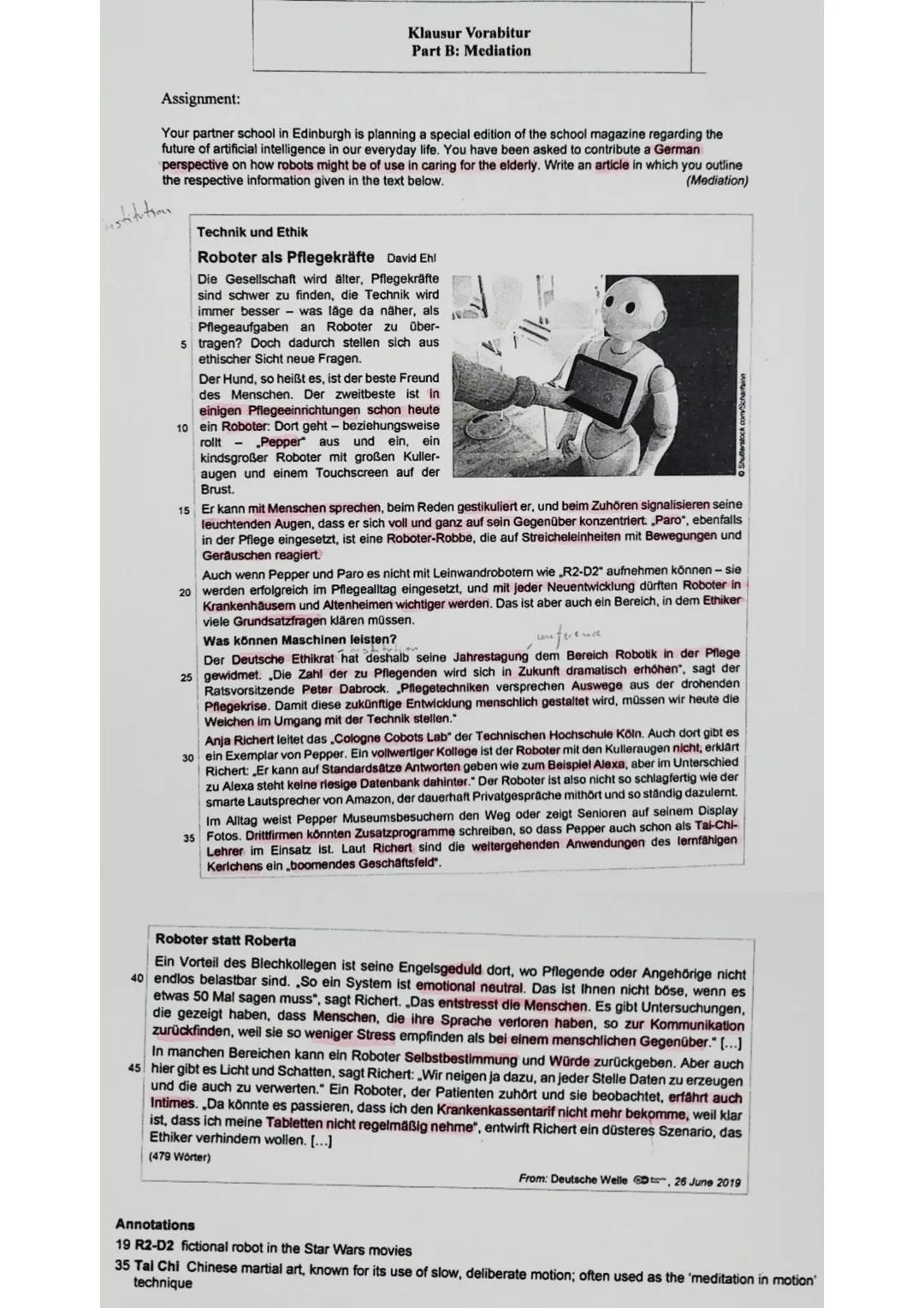 Englisch Vorabiturklausur - Science, Technology, Ethics