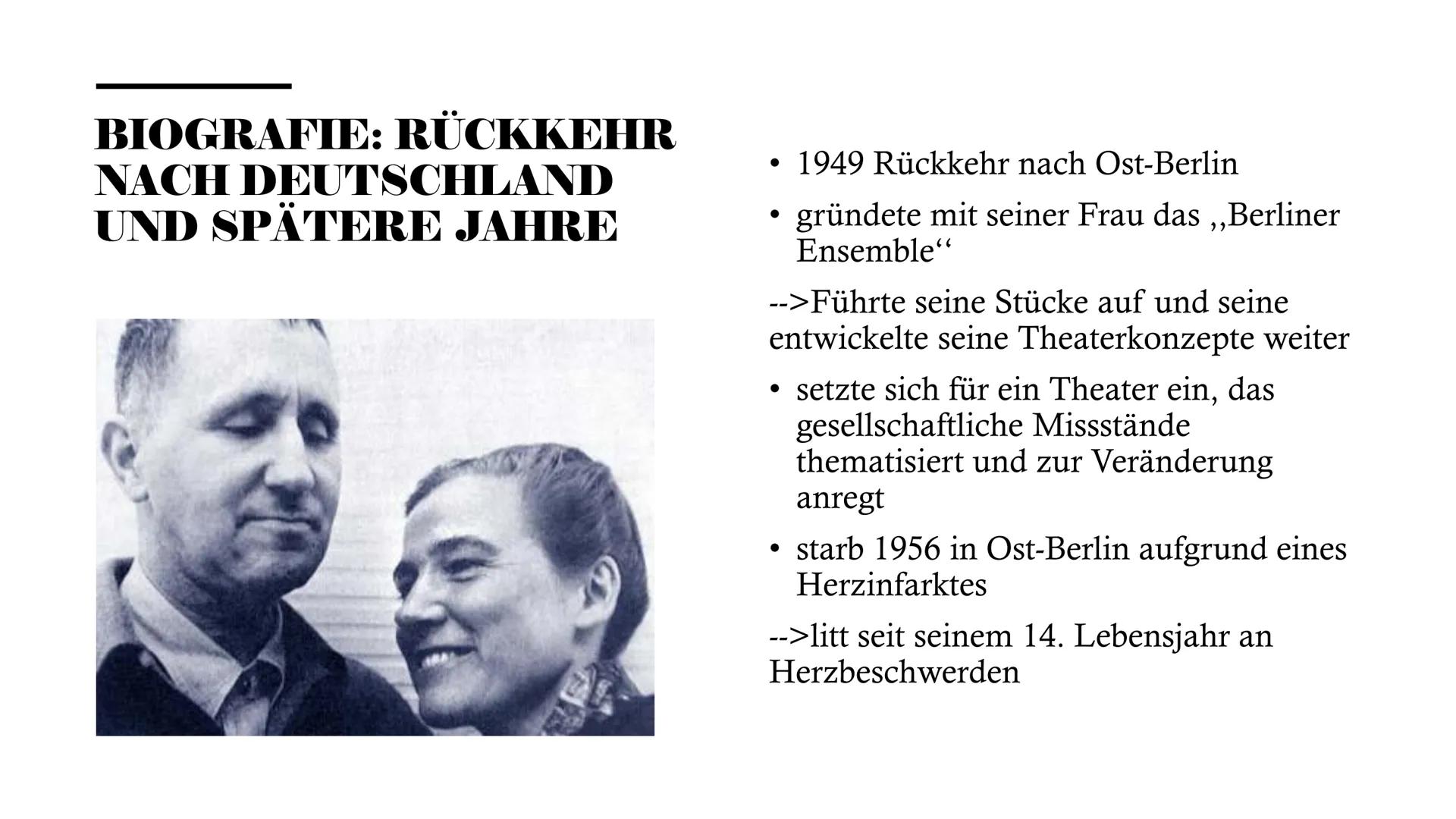 # BERTOLT
# BRECHT
Präsentation von Annika # INHALTSVERZEICHNIS
* Einleitung
* Biografie
* Werke
* Politisches Engagement
* Fazit
* Quelle