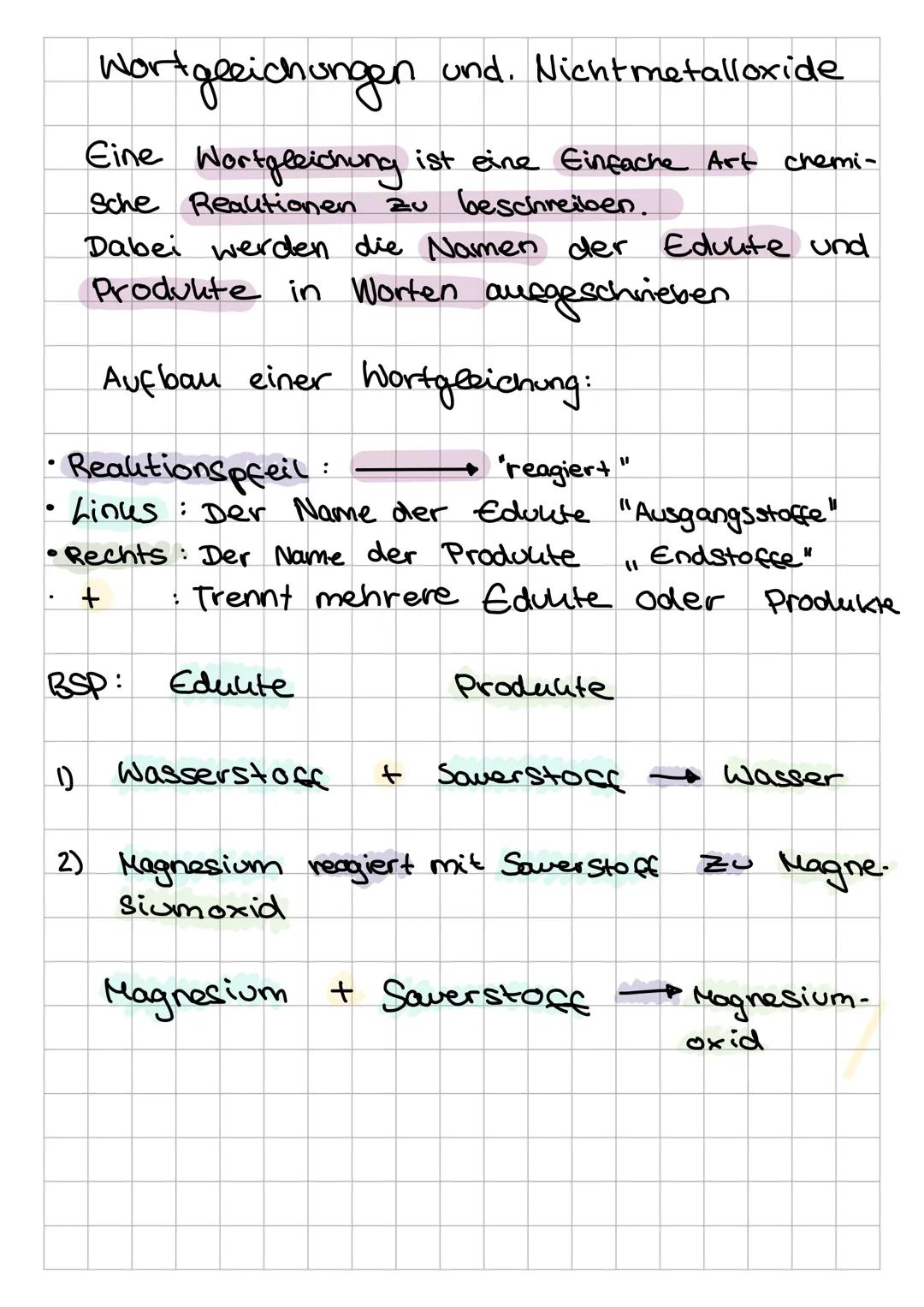 Chemie Reaktionsgleichungen
Was ist eine Reaktionsgleichung?:
Eine Reaktionsgleichung beschreibt, wie sich Edukte (Ausgangs-stoffe in Produk