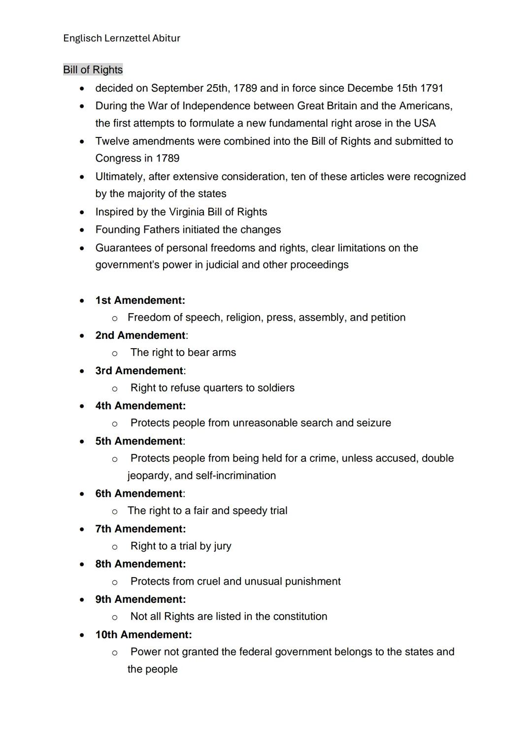Englisch Lernzettel Abitur
Q1.1 The USA- the formation of a Nation
Landmarks of American history
The first colonist
- American work ethic