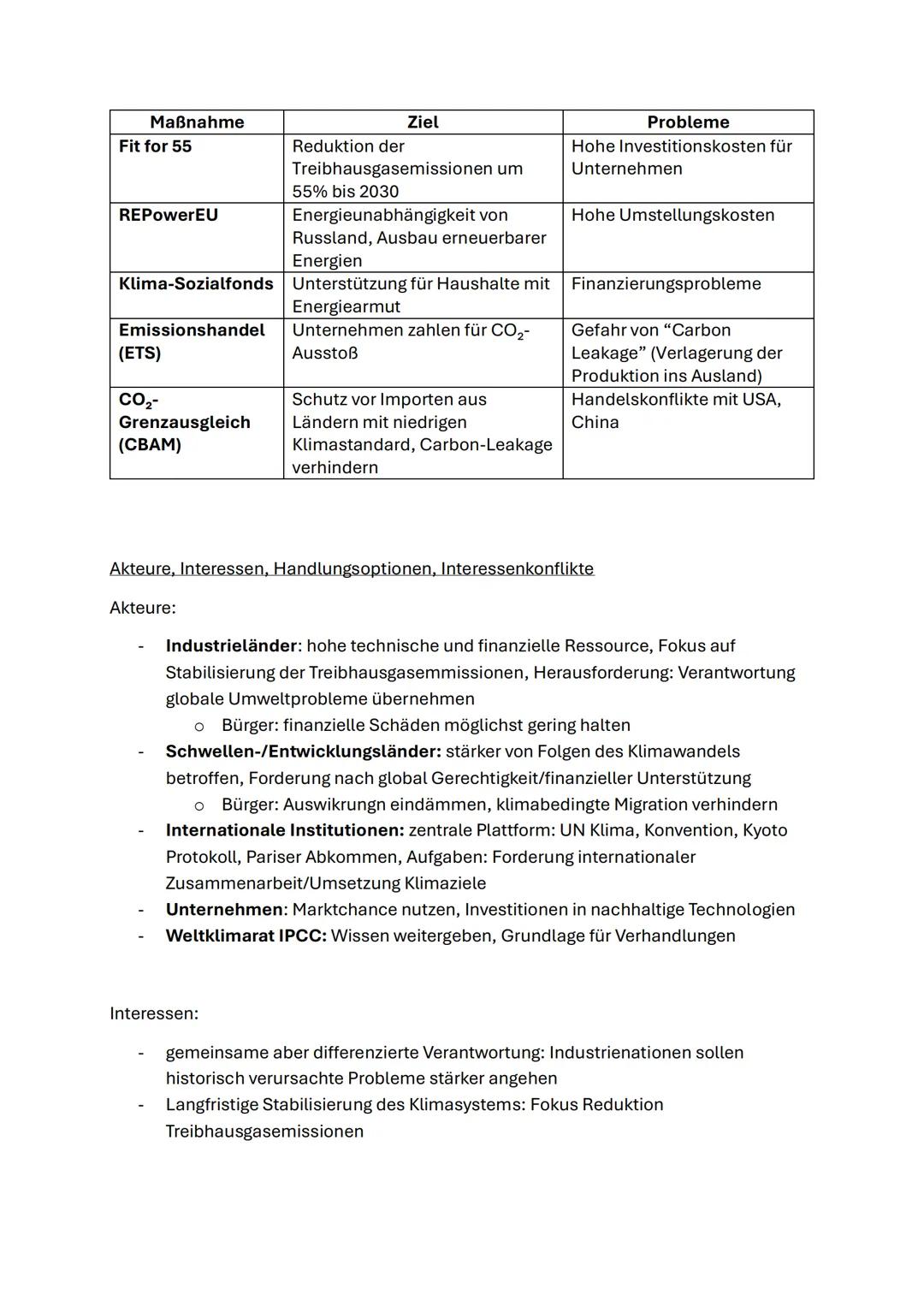 Powi Q4 Klausur
Rahmenbedingungen europäischer und globaler Umweltpolitik
- globale CO2 Bepreisung: CO2 Preis für Benzin, Heizöl und Gas und