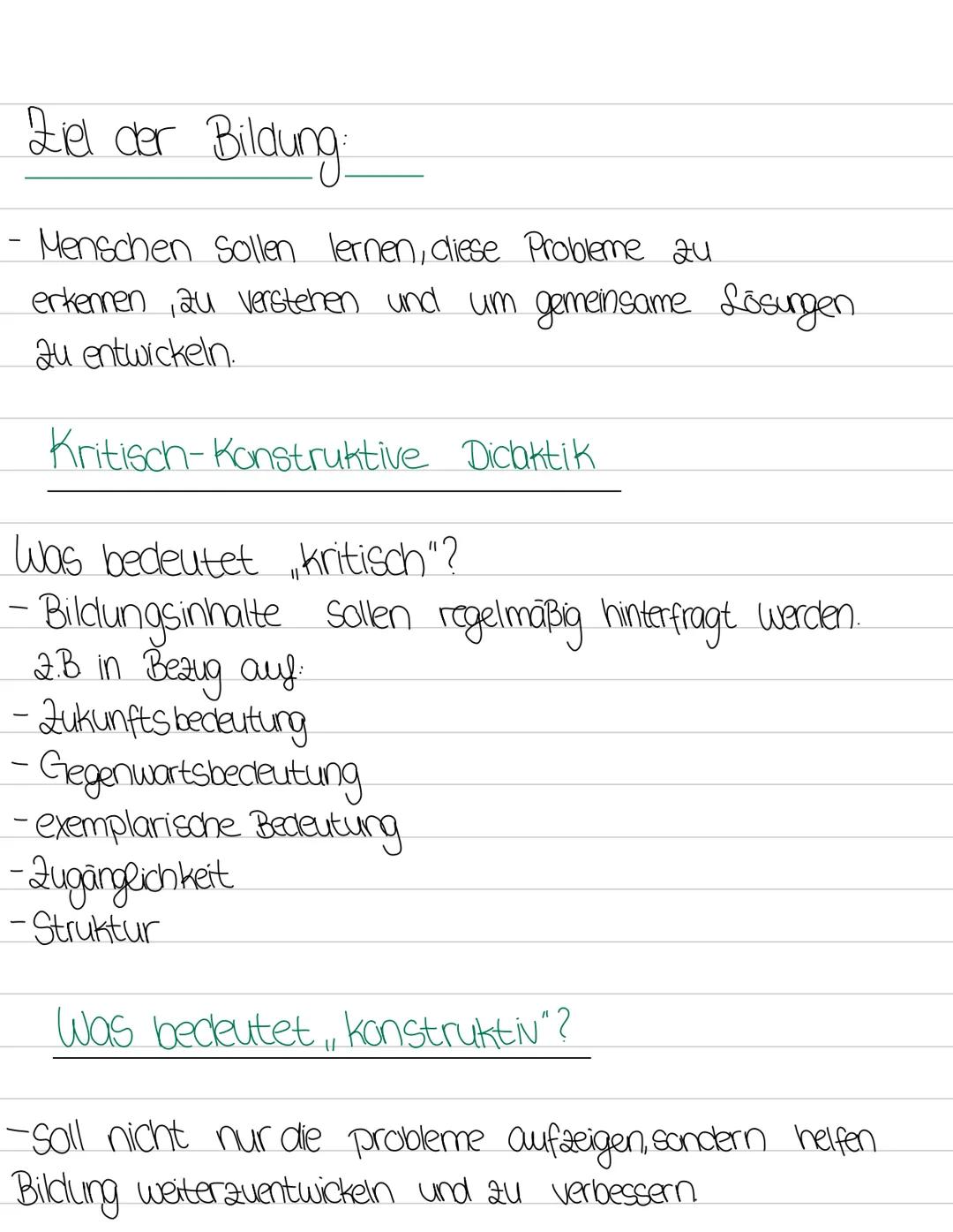 # Wolfgang Klafki
Grundverständnis von Bildung:
Was versteht Klafki unter Bildung?
->Bildung ist mehr als reines Faktenlernen - sie soll M