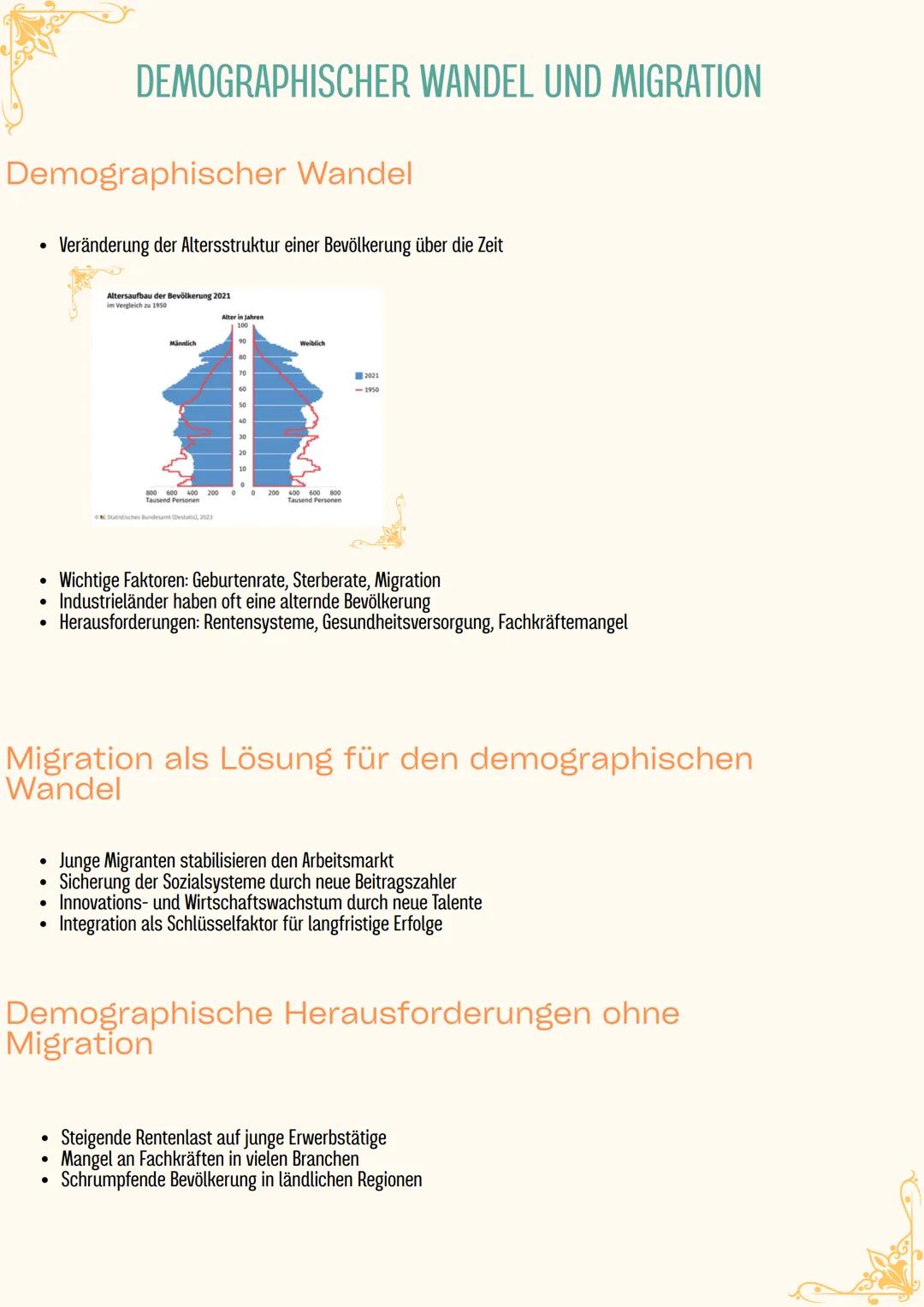 BEVÖLKERUNG & MIGRATION
MIGRATION GRUNDLAGEN
Definition
Migration bezeichnet die dauerhafte oder vorübergehende Verlagerung des Wohnsitzes
v