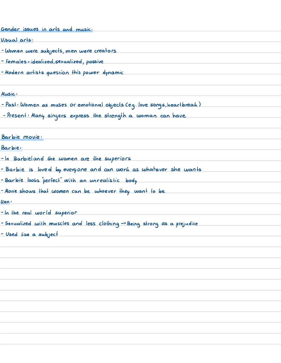 Q3.2
Gender issues
Culture and gender - Now and then:
Then:
-Strict seperation of gender roles
- Traditional literature /poetry idealized wo