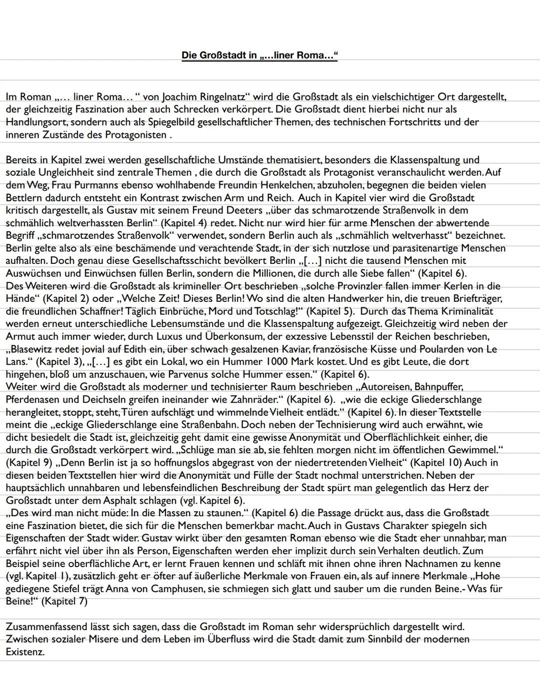 # Die Großstadt in "...inner Roma..."
Im Roman "...inner Roma..." von Joachim Ringelnatz" wird die Großstadt als ein vielschichtiger Ort da