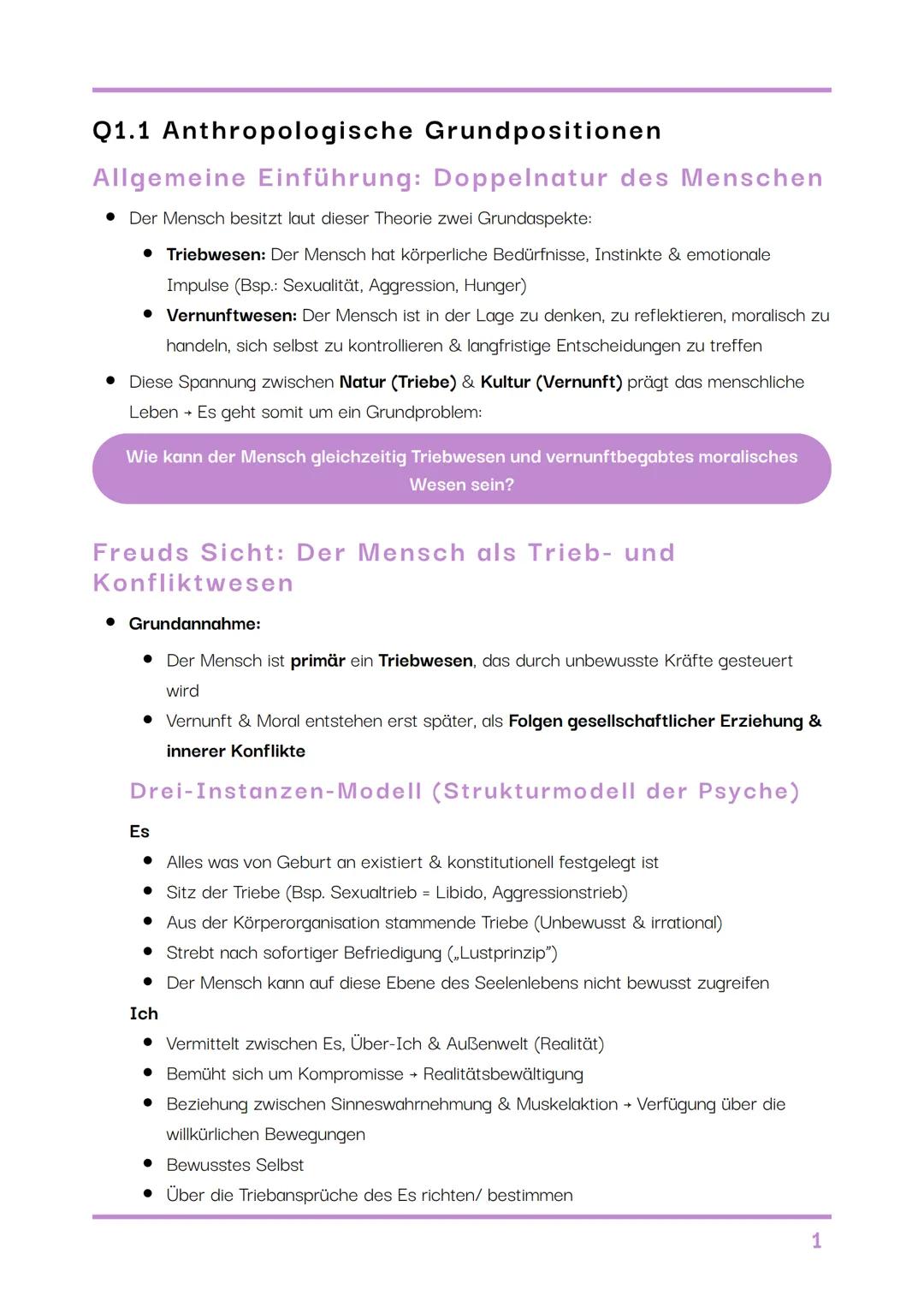# ETHIK GK
Abiturzusammenfassung (Mündlich)
Hessen
2025
von Ida Esser # Halbjahr
# Inhaltsverzeichnis
# Anthropologische Grundpositionen