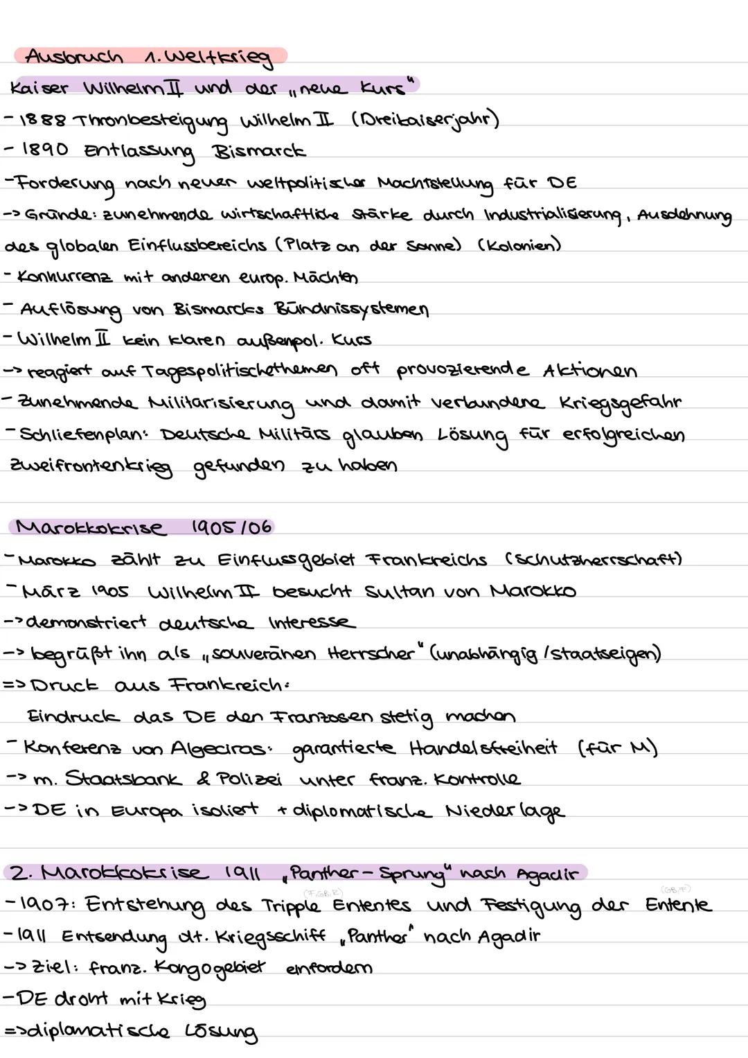 Erster Weltkrieg Abitur Geschichte