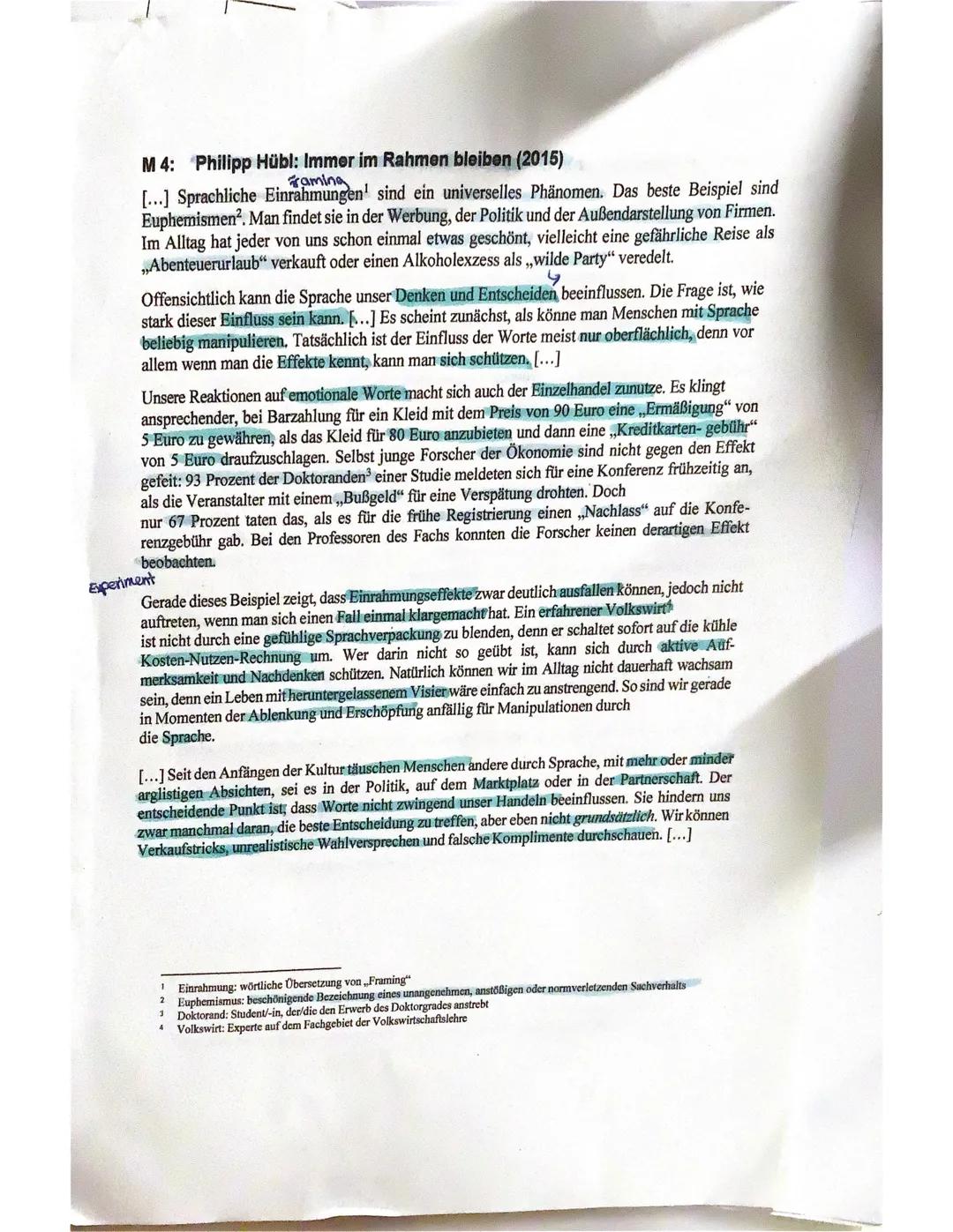 Klausur Nr. 2
Aufgabentyp IV: Materialgestütztes Verfassen eines Textes mit fachspezifischem
Name: 
Bezug
Aufgabenstellung
Situation
Im Rahm