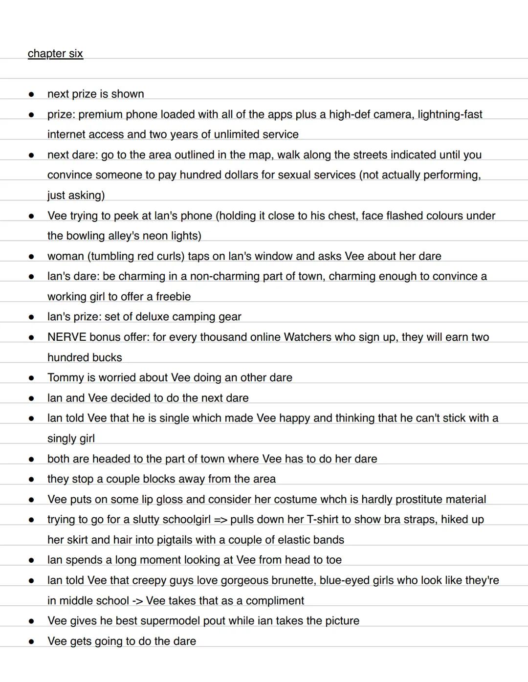 Nerve - Jeanne Ryan (detailed summery)
prologue
- Abigail is followed by Watchers
- she leaves her house -> seeks freedom
- drives away with